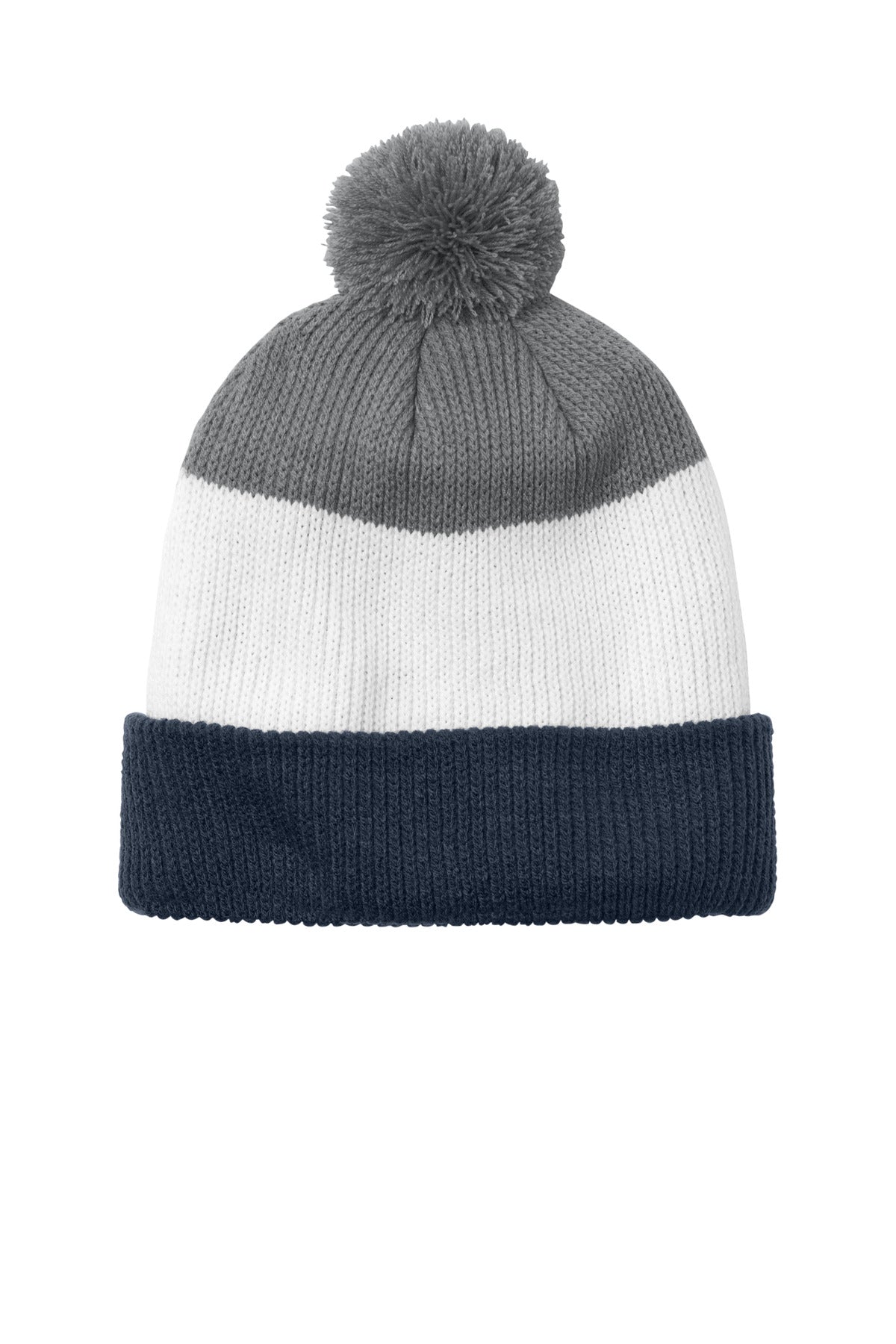 Port Authority C979 Cozy Striped Pom Beanie