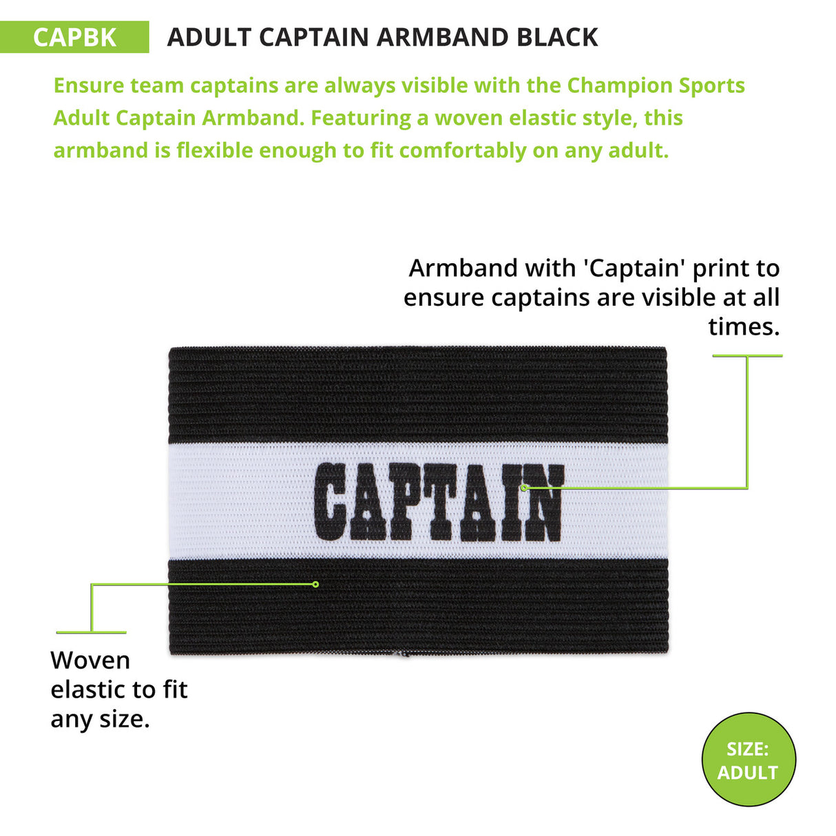 CAPTAIN ARM BAND, ADULT RED