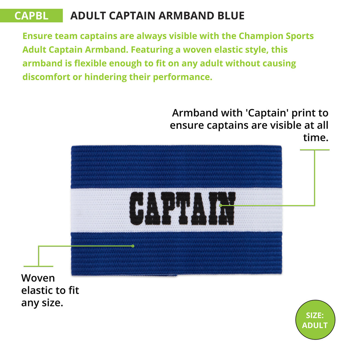 CAPTAIN ARM BAND, ADULT RED
