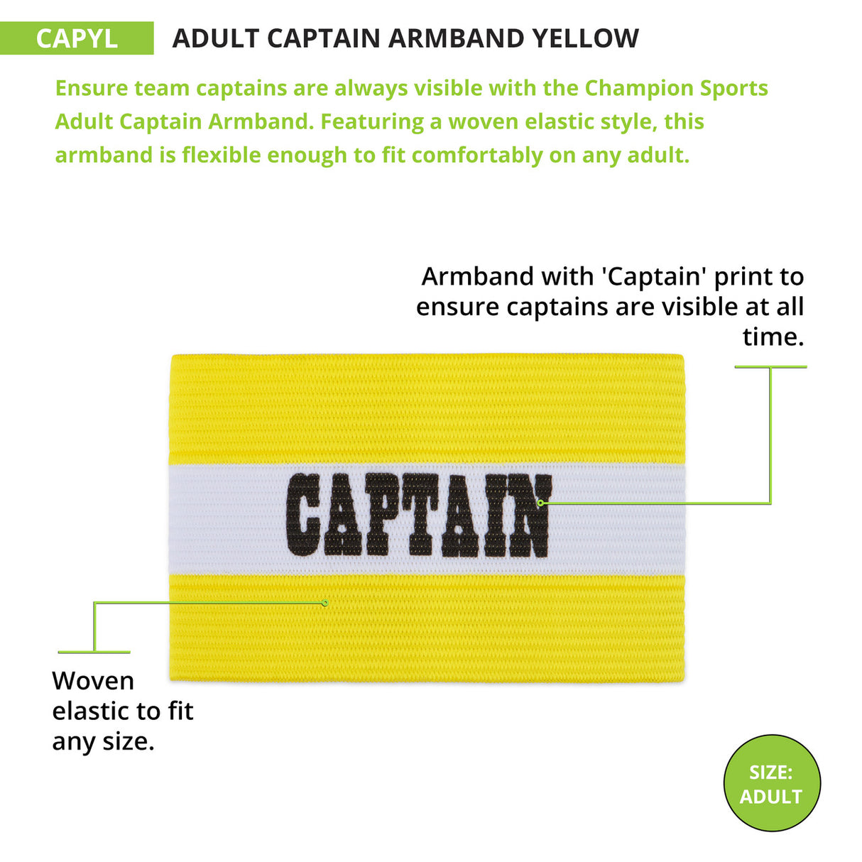 CAPTAIN ARM BAND, ADULT RED