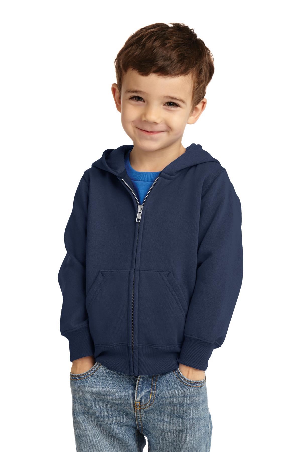 Port & Co ™ Toddler Core Fleece Full-Zip Hooded Sweatshirt. CAR78TZH - Port & Company CAR78TZH