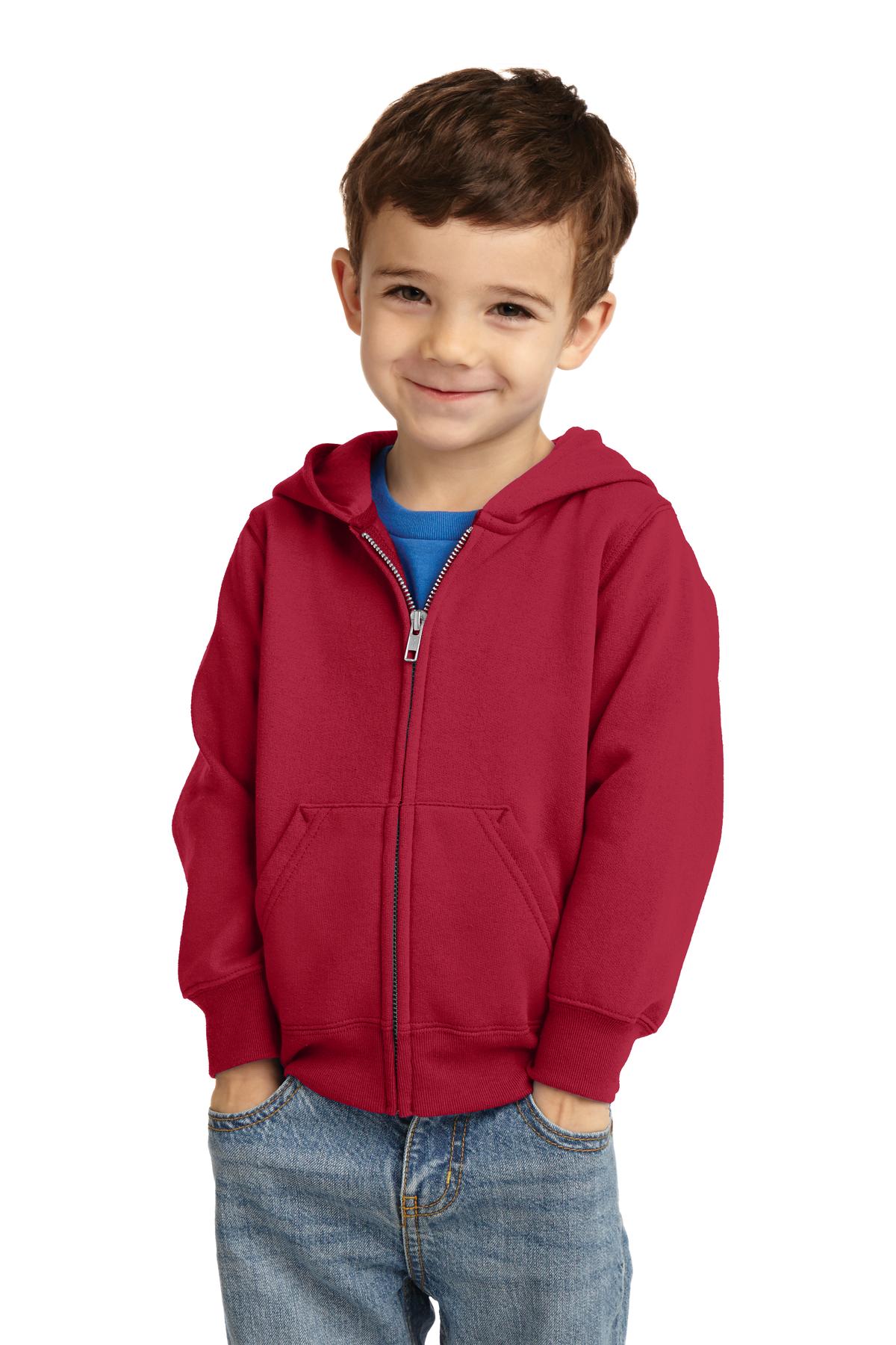 Port & Co ™ Toddler Core Fleece Full-Zip Hooded Sweatshirt. CAR78TZH - Port & Company CAR78TZH