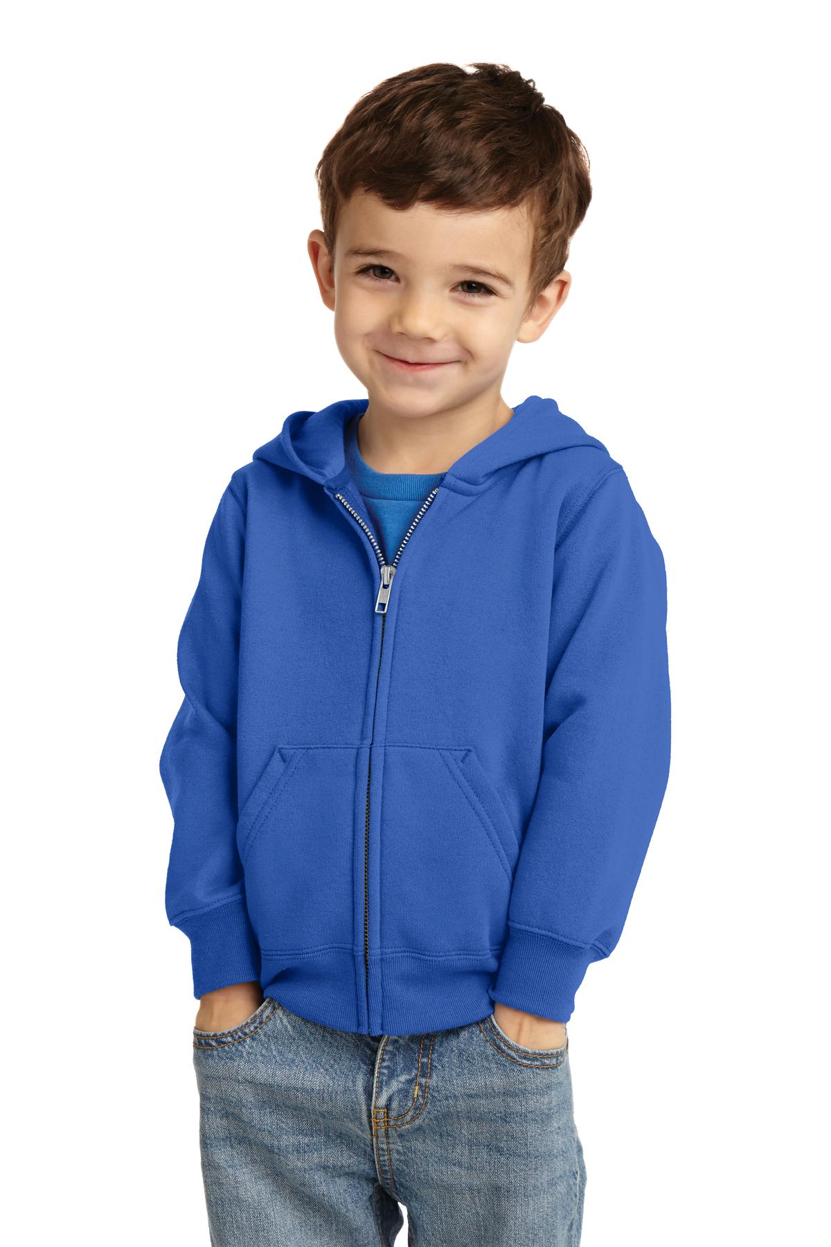 Port & Co ™ Toddler Core Fleece Full-Zip Hooded Sweatshirt. CAR78TZH - Port & Company CAR78TZH