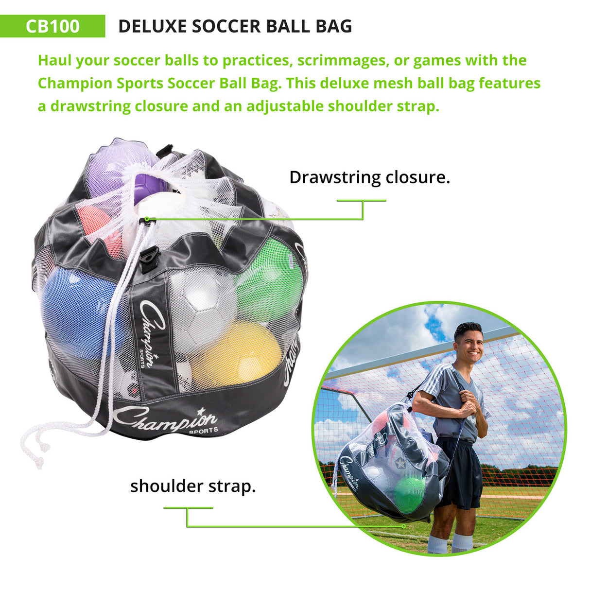 Champion Sports DELUXE SOCCER BALL BAG