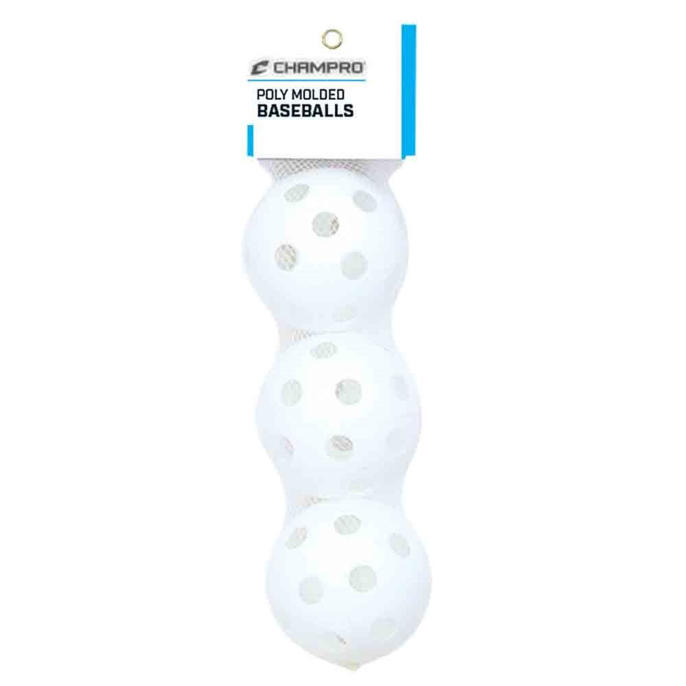Champro 9\" Poly Balls - 3 Pk WHITE | Champro CBB-51B Champro Standard Standard