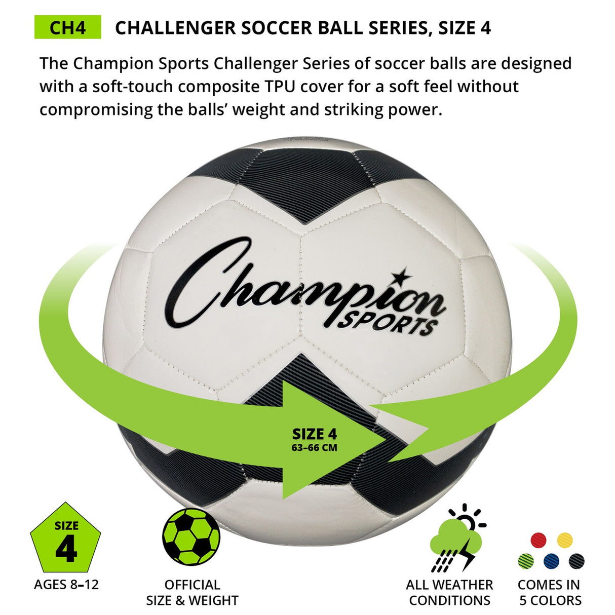 CHALLENGER SOCCER BALL, SIZE 4 RED