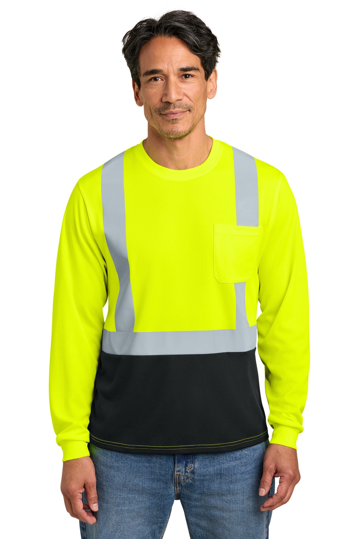 CornerStone CS207 ANSI 107 Class 2 Long Sleeve Mesh Blocked Tee