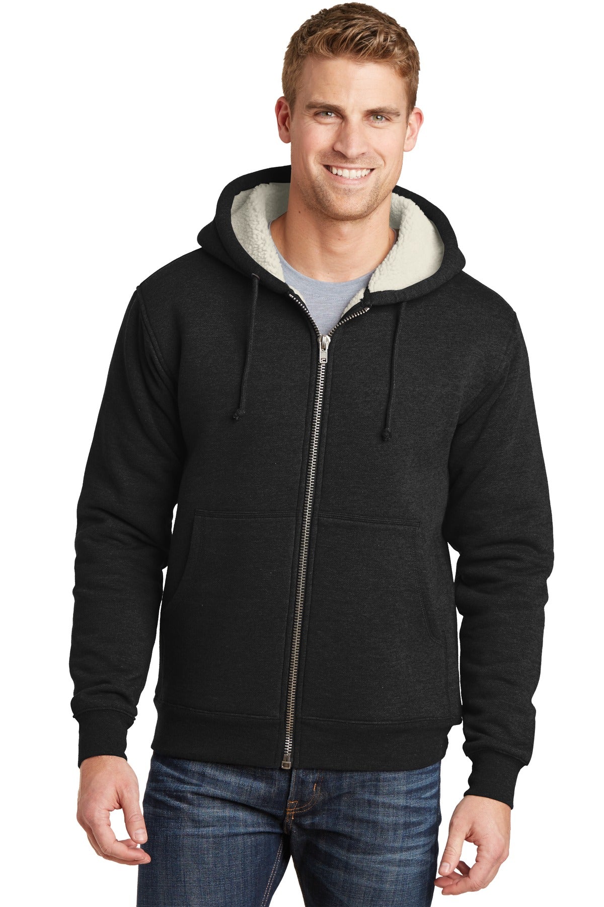 CornerStone ® Heavyweight Sherpa-Lined Hooded Fleece Jacket. CS625 - CornerStone CS625