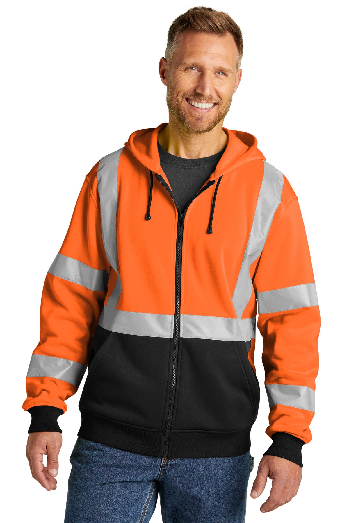 CornerStone ® A107 Class 3 Heavy-Duty Fleece Full-Zip Hoodie CSF300 - CornerStone CSF300