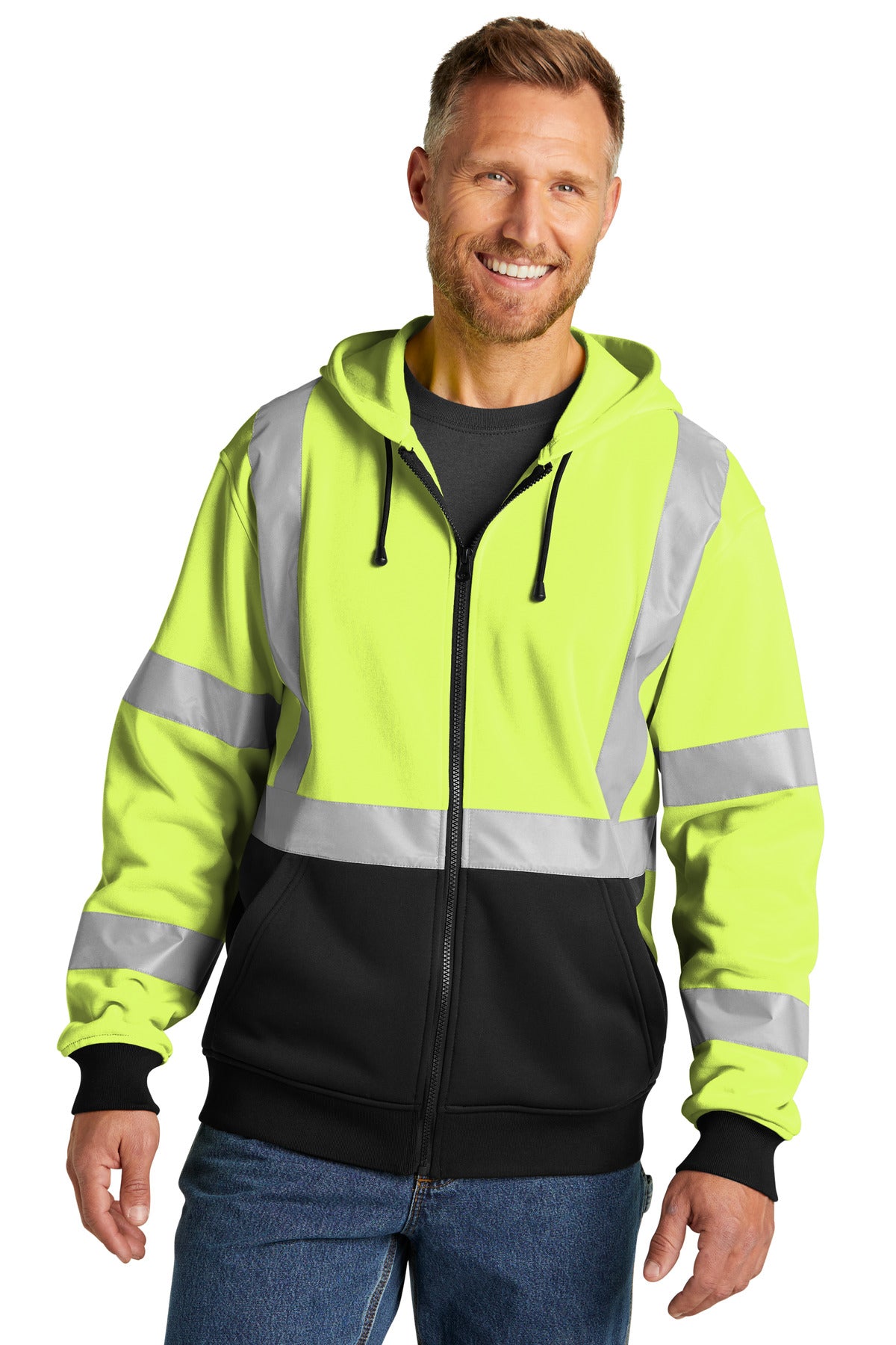 CornerStone ® A107 Class 3 Heavy-Duty Fleece Full-Zip Hoodie CSF300 - CornerStone CSF300