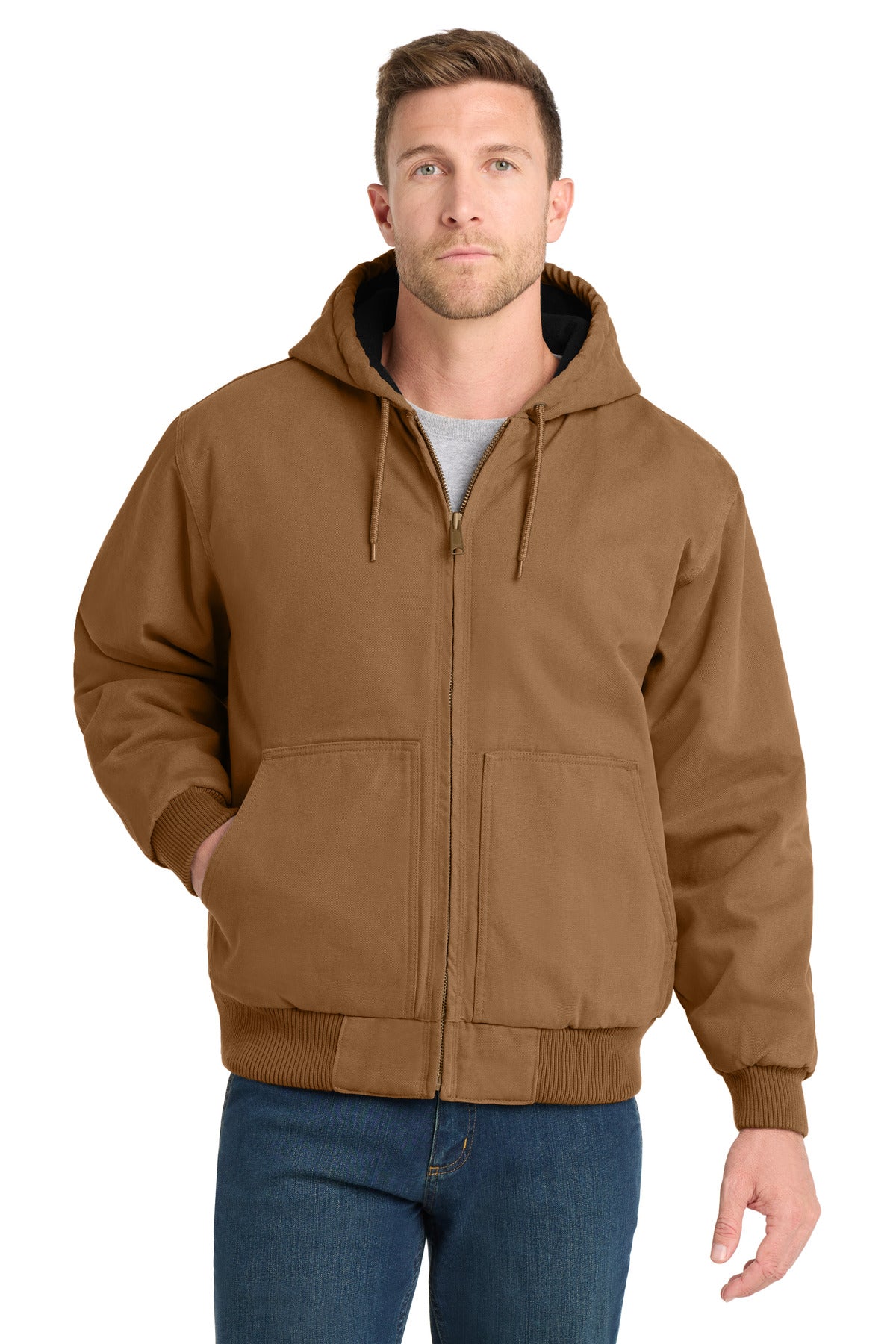 CornerStone CSJ41 Washed Duck Cloth Insulated Hooded Work Jacket