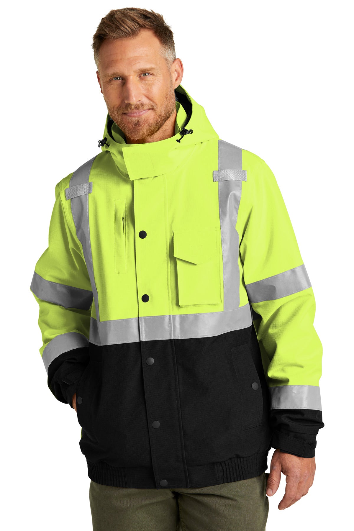 CornerStone ® ANSI 107 Class 3 Waterproof Insulated Ripstop Bomber Jacket CSJ501 - CornerStone CSJ501