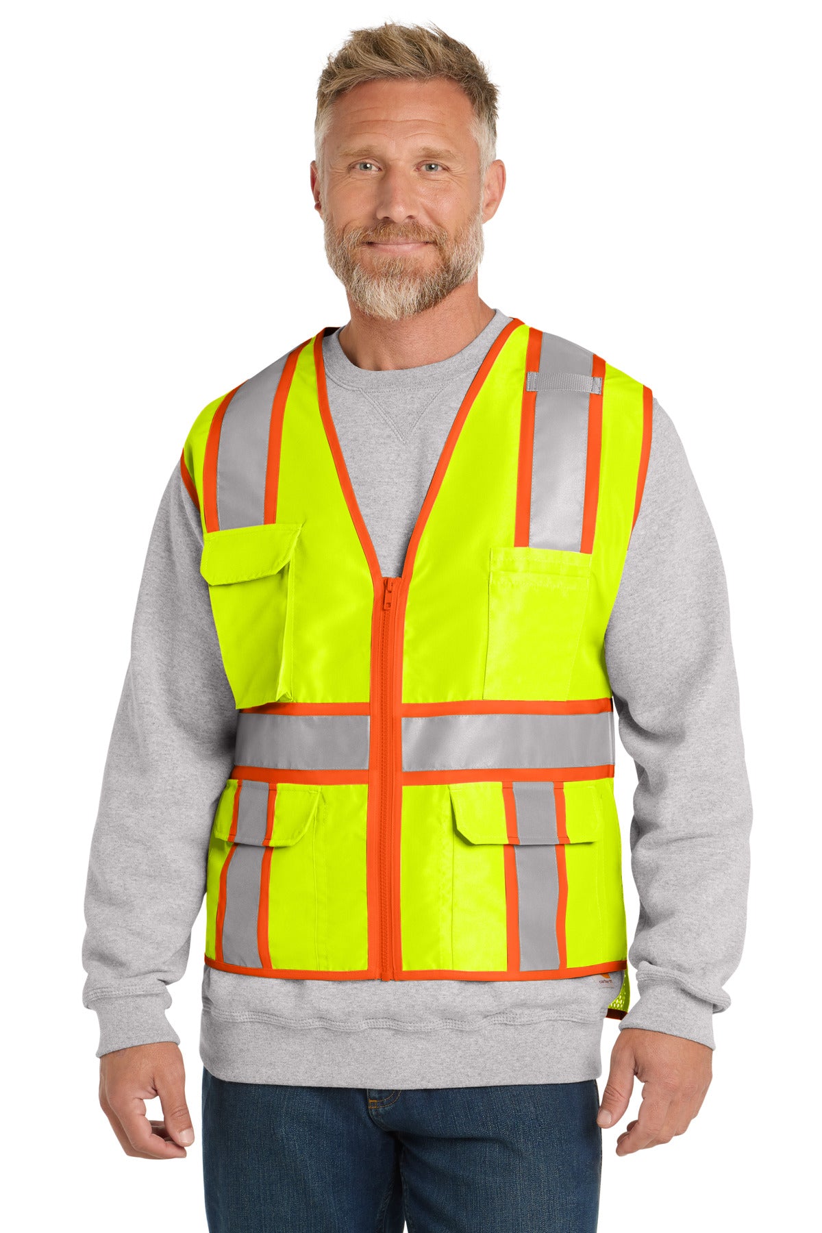 CornerStone ® ANSI 107 Class 2 Surveyor Zippered Two-Tone Vest. CSV105 - CornerStone CSV105