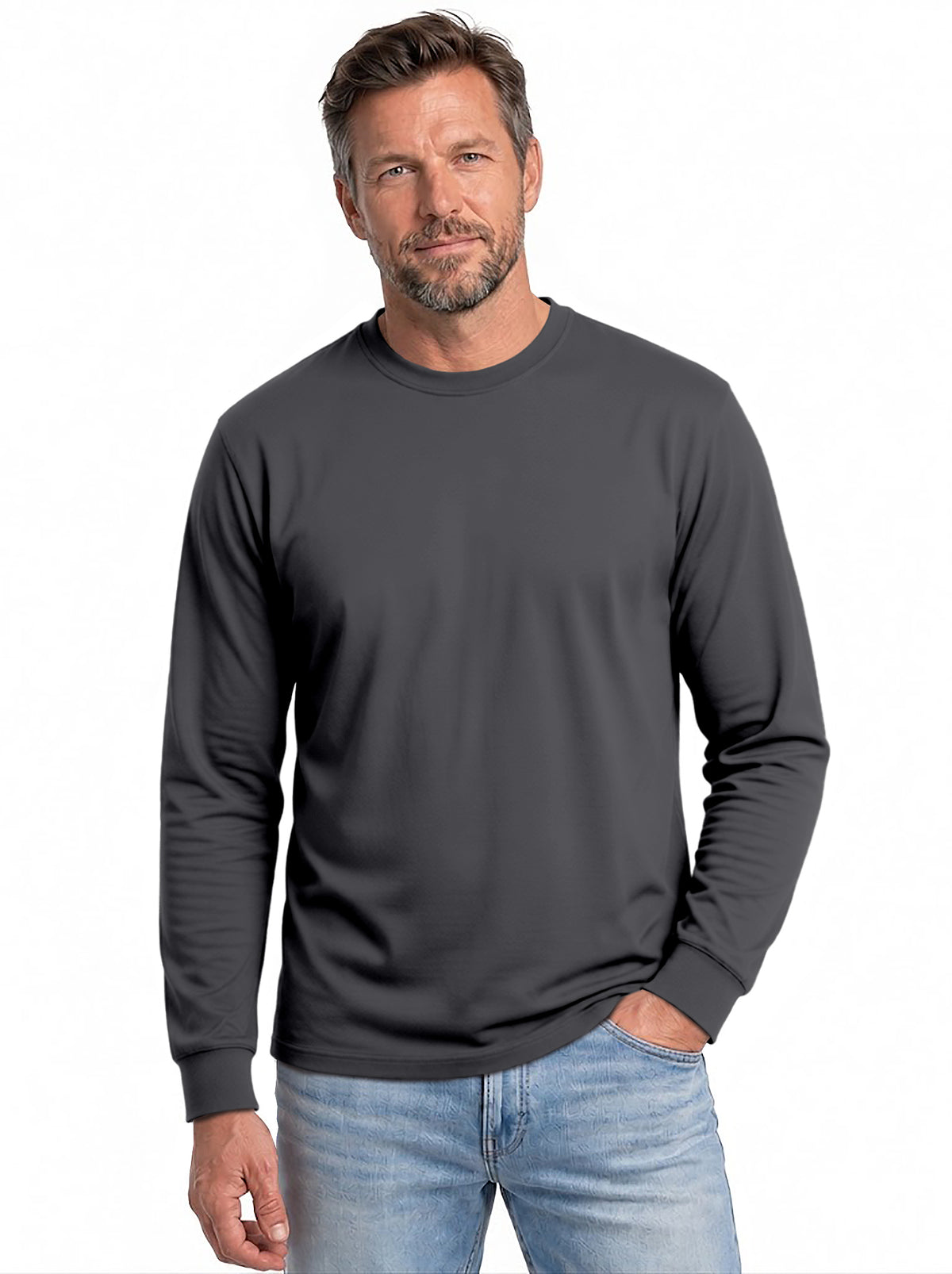 Joe's USA Mens Tall Long Sleeve 50/50 Cotton/Poly T-Shirt