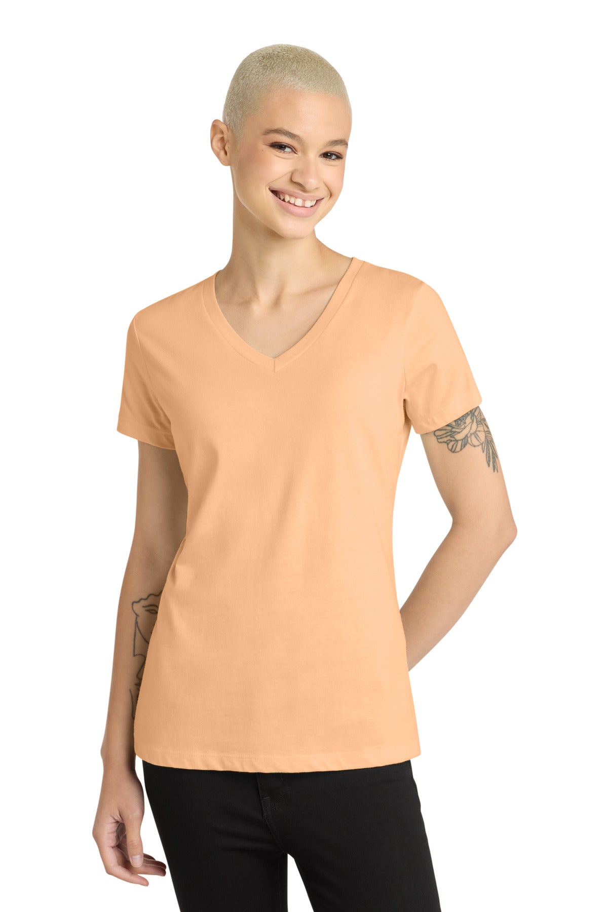 District ® - Women's Perfect Weight ® V-Neck Tee. DM1170L - District DM1170L