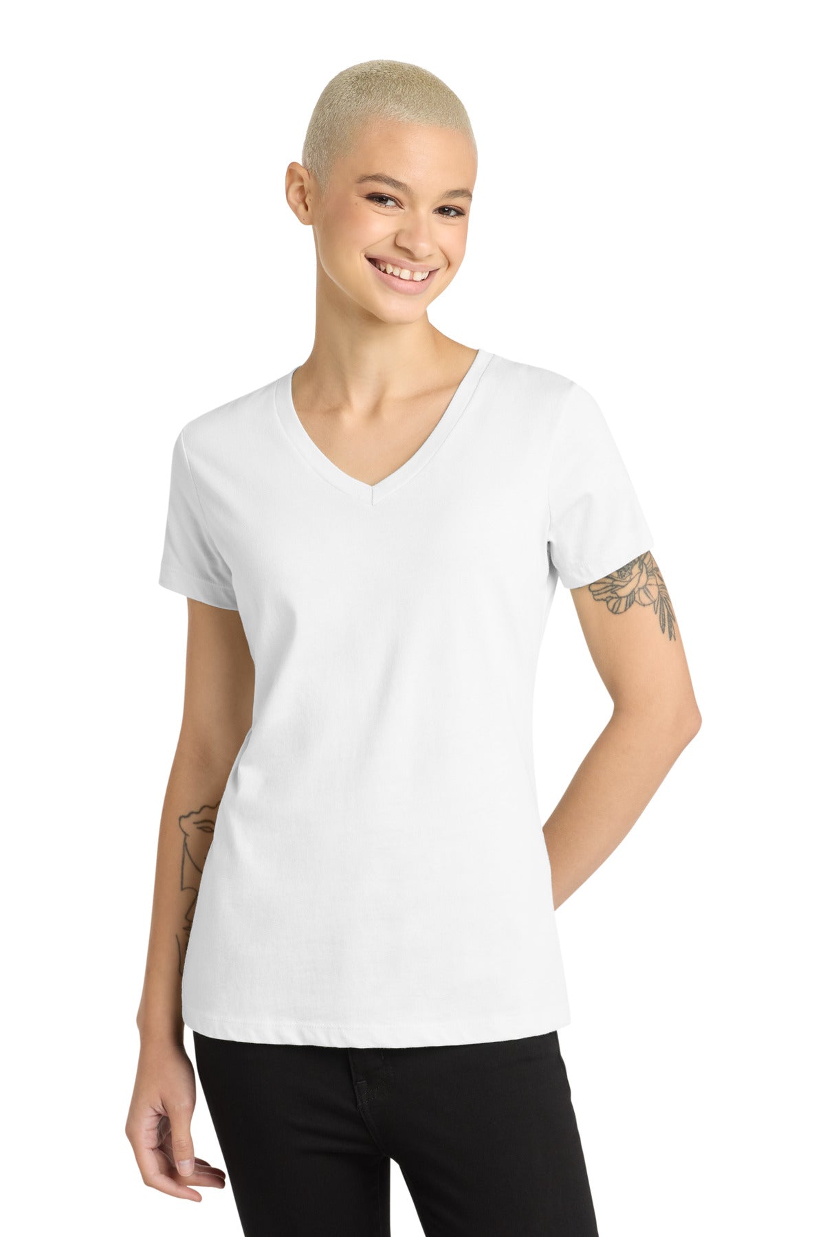 District ® - Women's Perfect Weight ® V-Neck Tee. DM1170L - District DM1170L