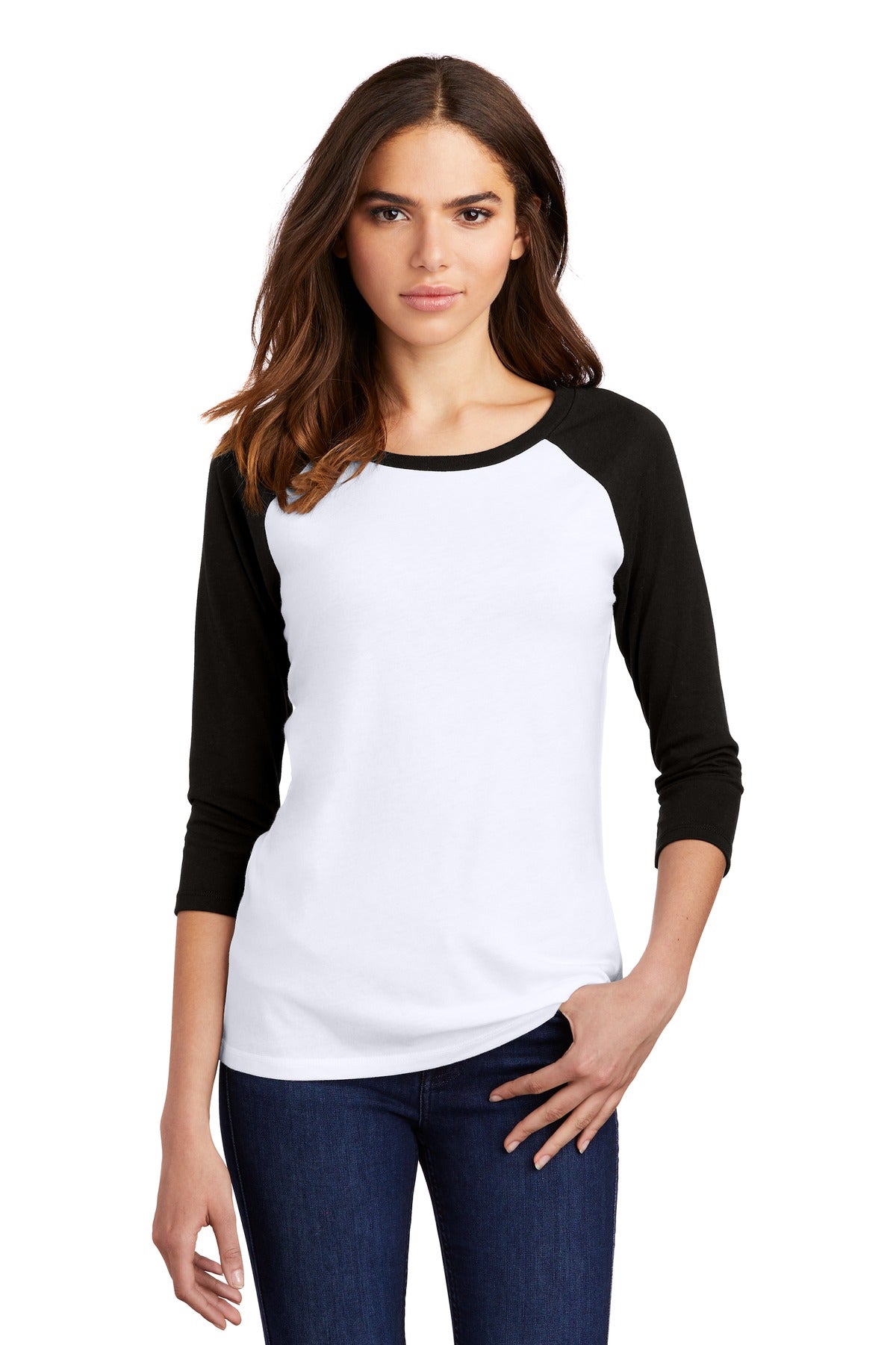 District ® Women's Perfect Tri ® 3/4-Sleeve Raglan. DM136L - District DM136L