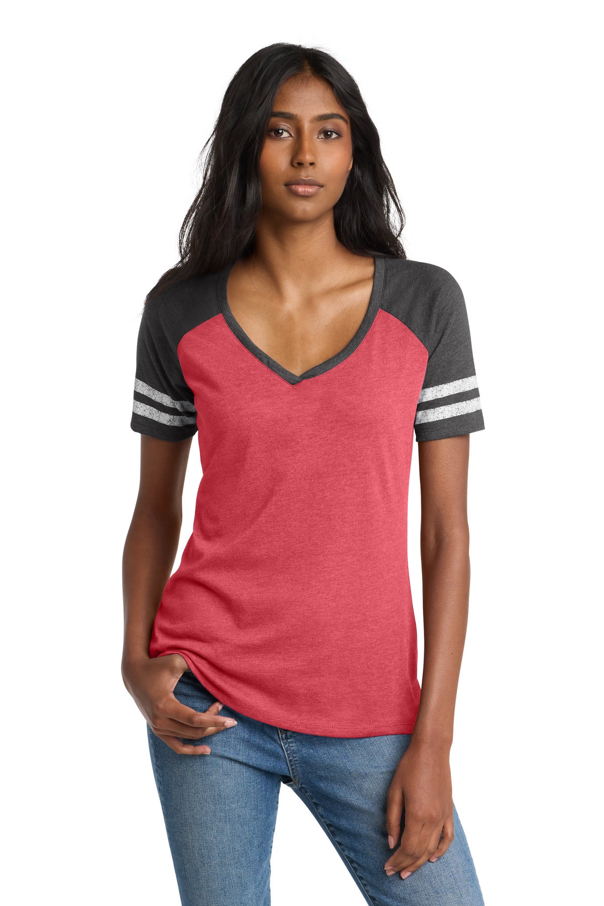 District ® Women's Game V-Neck Tee. DM476 - District DM476