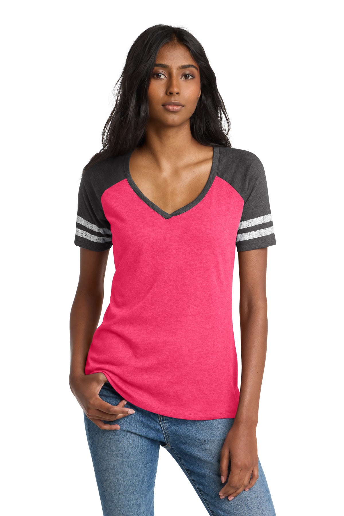 District ® Women's Game V-Neck Tee. DM476 - District DM476