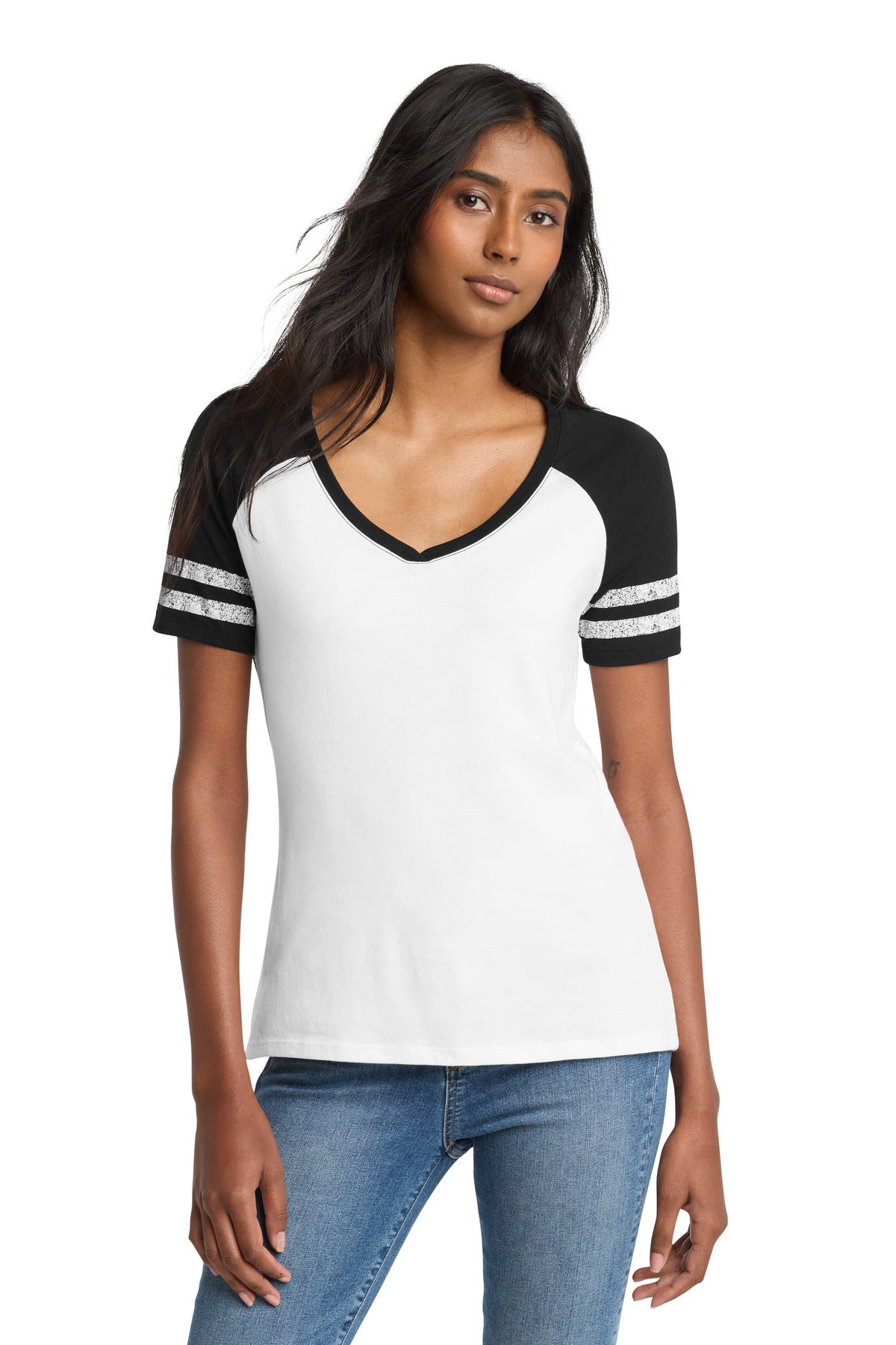 District ® Women's Game V-Neck Tee. DM476 - District DM476