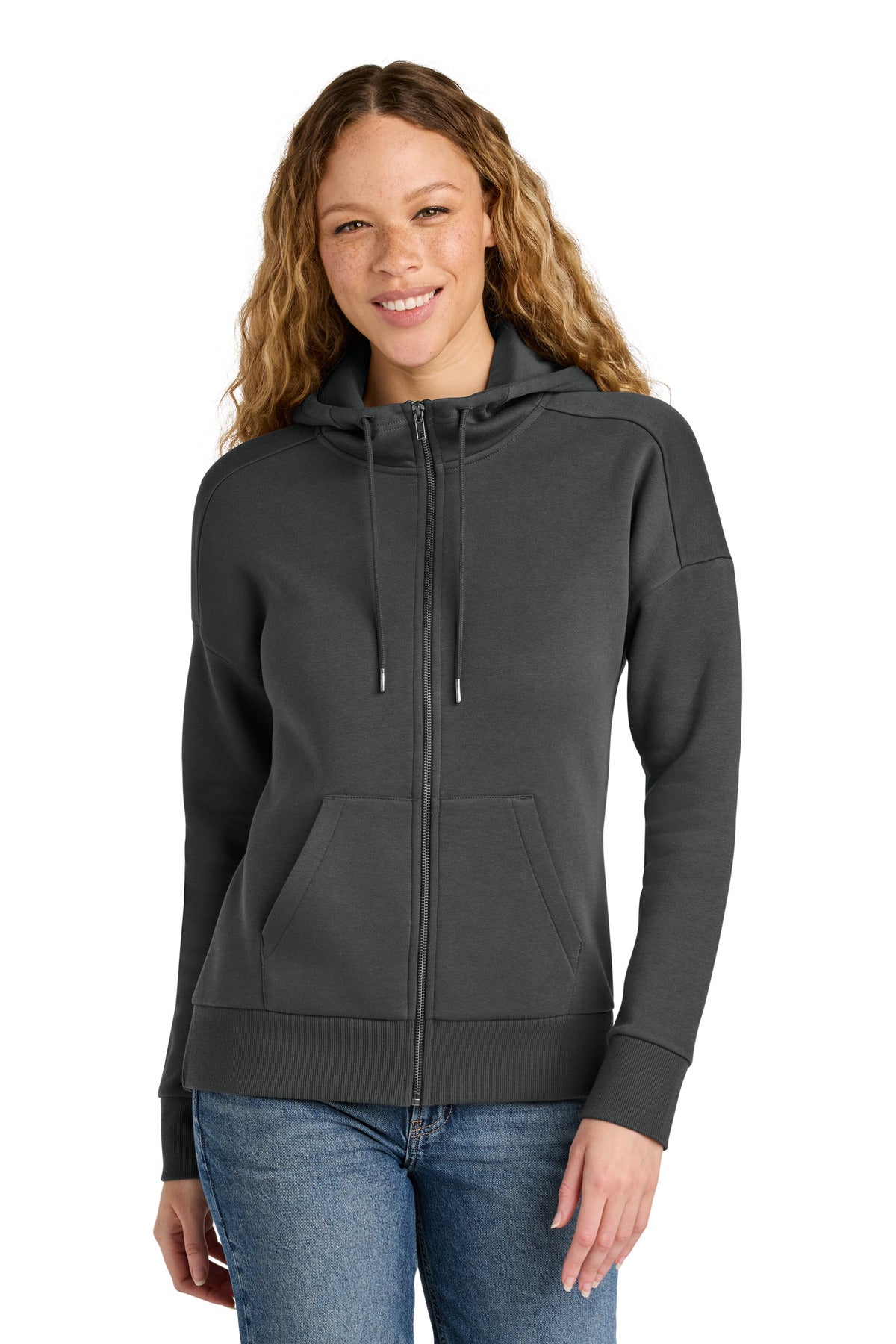 District ® Women's Perfect Weight ® Fleece Drop Shoulder Full-Zip Hoodie DT1104 - District DT1104