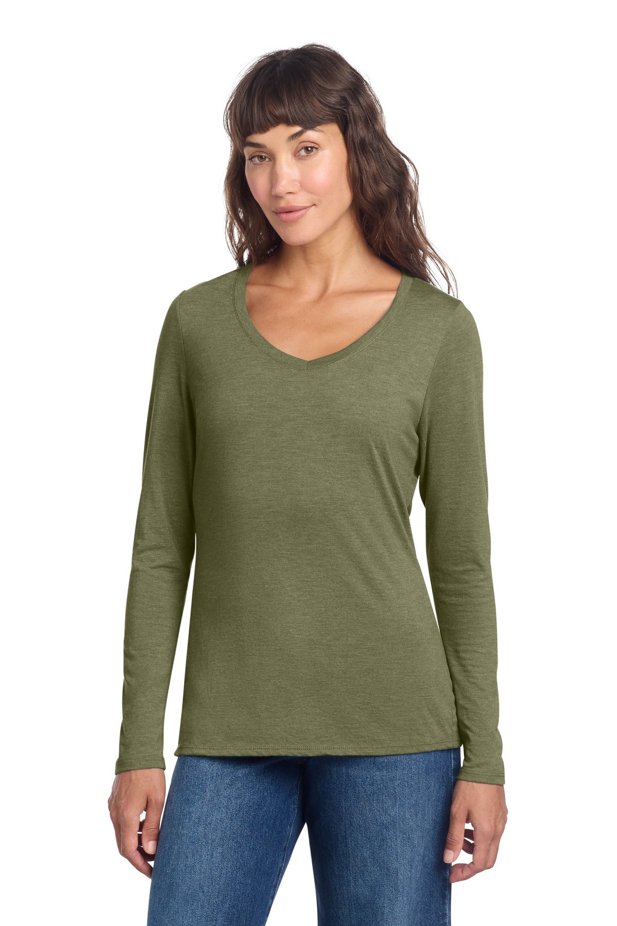 District ® Women's Perfect Tri ® Long Sleeve V-Neck Tee DT135 - District DT135