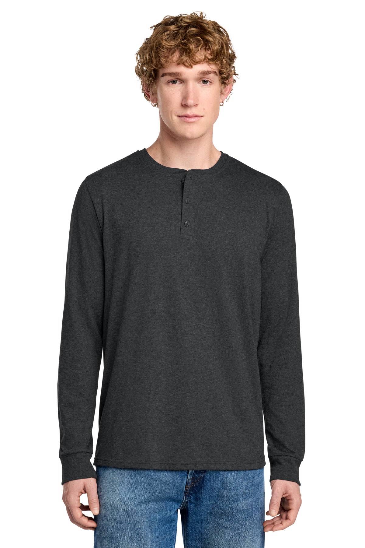 District ® Perfect Tri ® Long Sleeve Henley DT145 - District DT145
