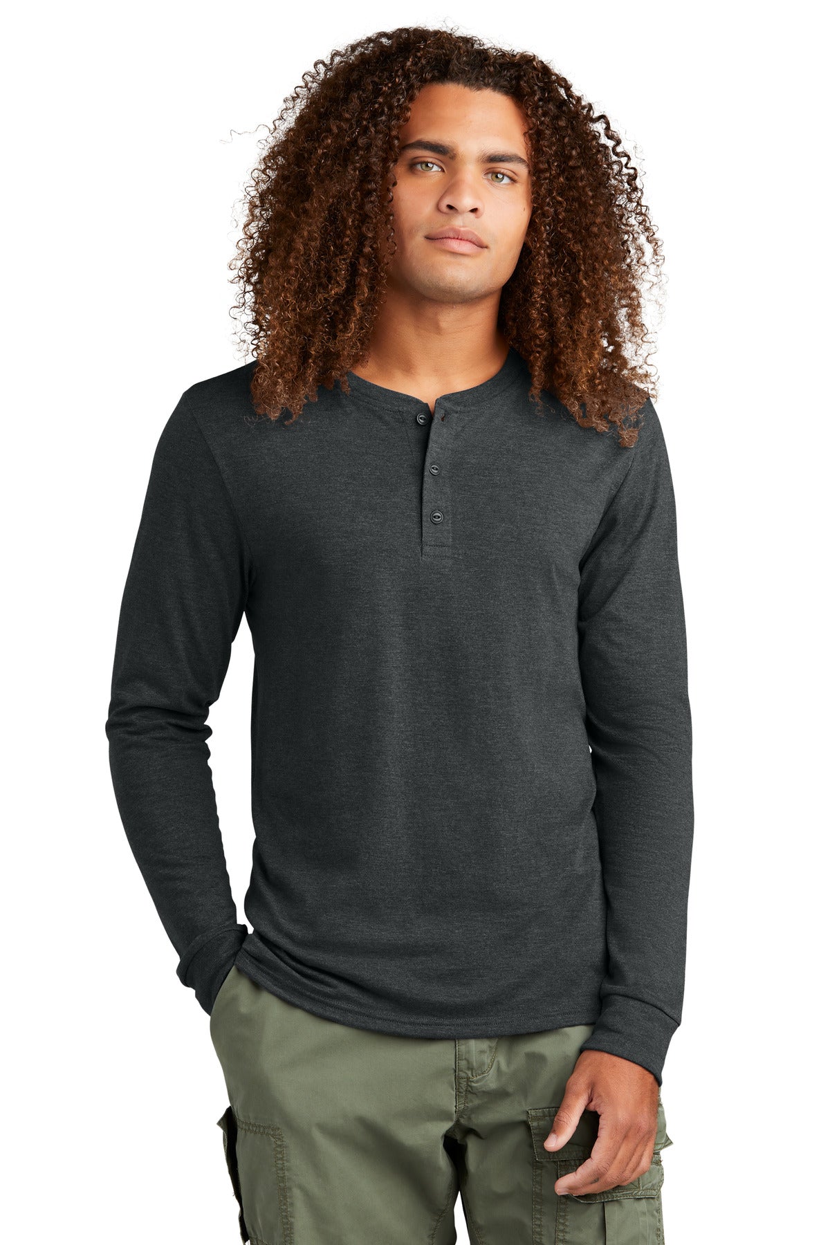District ® Perfect Tri ® Long Sleeve Henley DT145 - District DT145