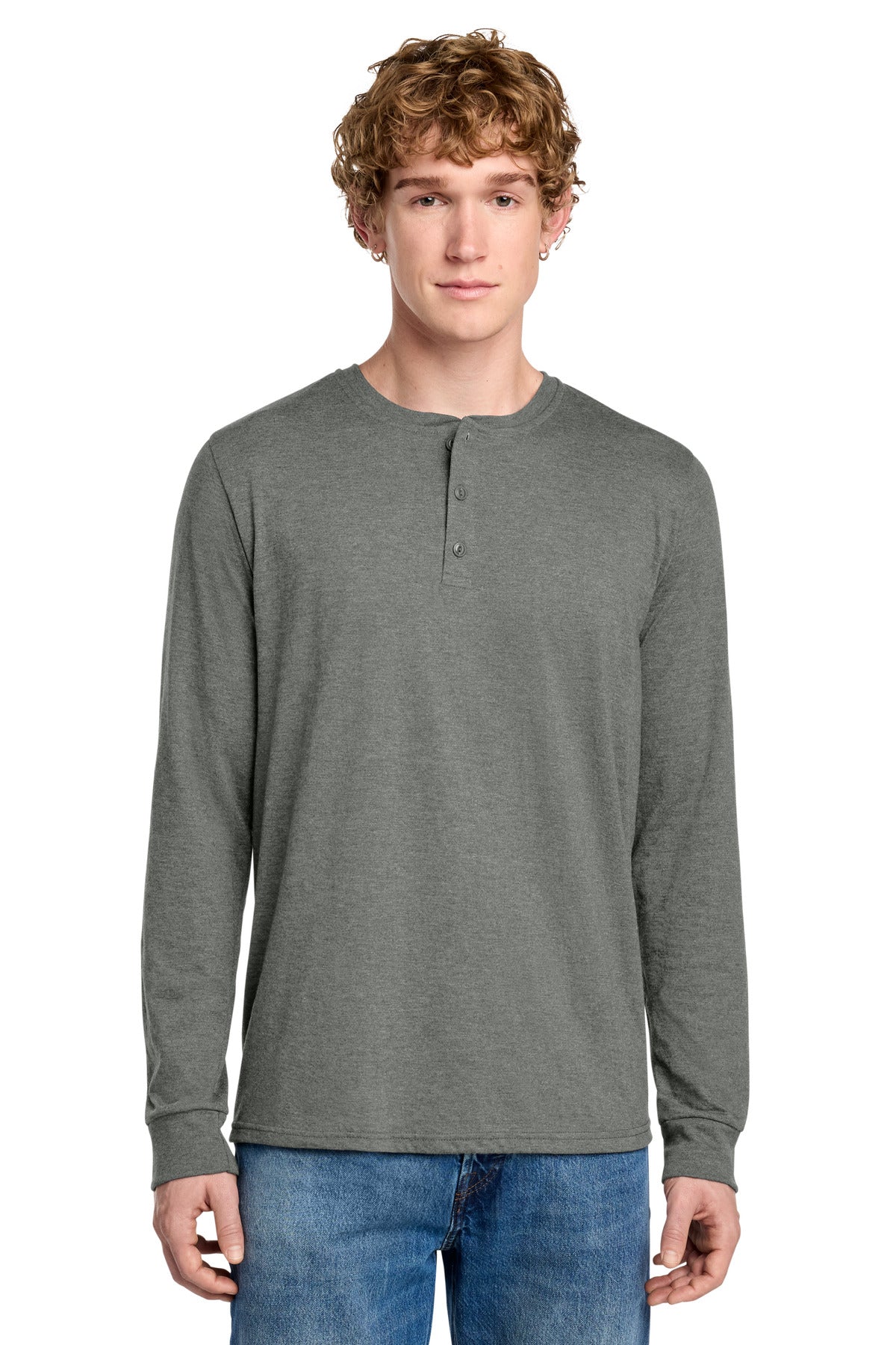 District ® Perfect Tri ® Long Sleeve Henley DT145 - District DT145