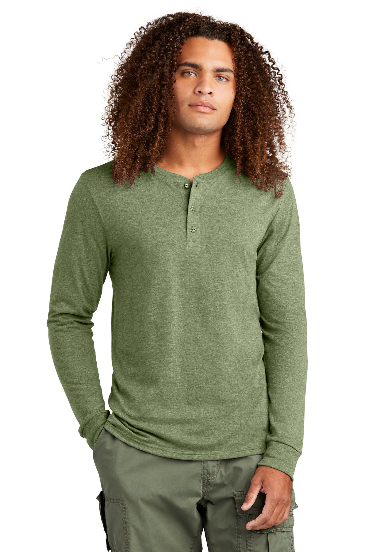 District ® Perfect Tri ® Long Sleeve Henley DT145 - District DT145