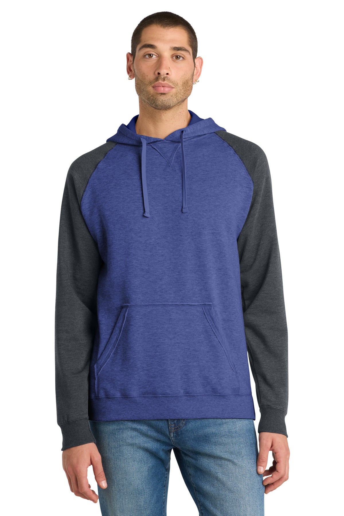 District ® Young Mens Lightweight Fleece Raglan Hoodie. DT196 - District DT196