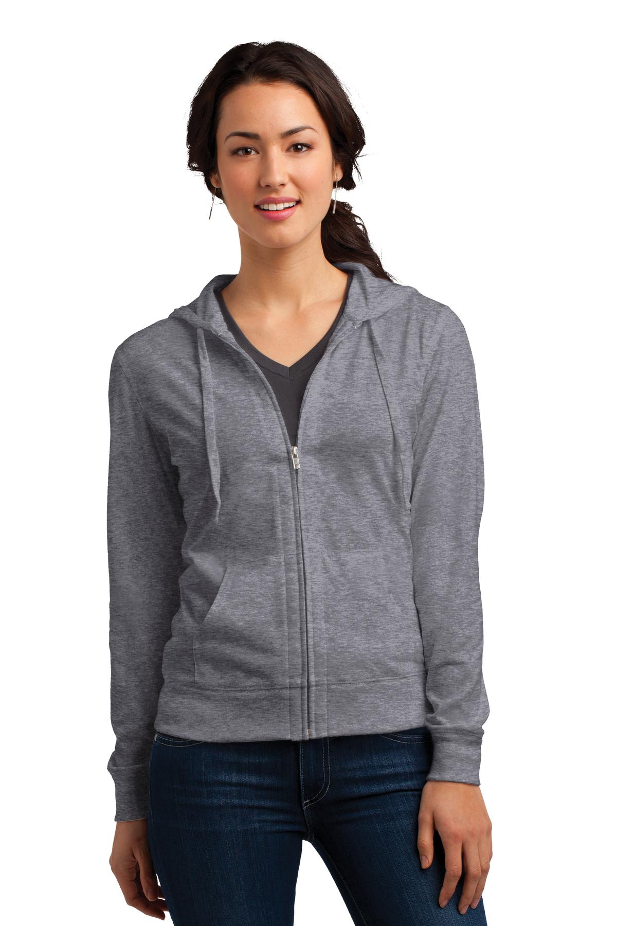 District ® Women's Fitted Jersey Full-Zip Hoodie. DT2100 - District DT2100