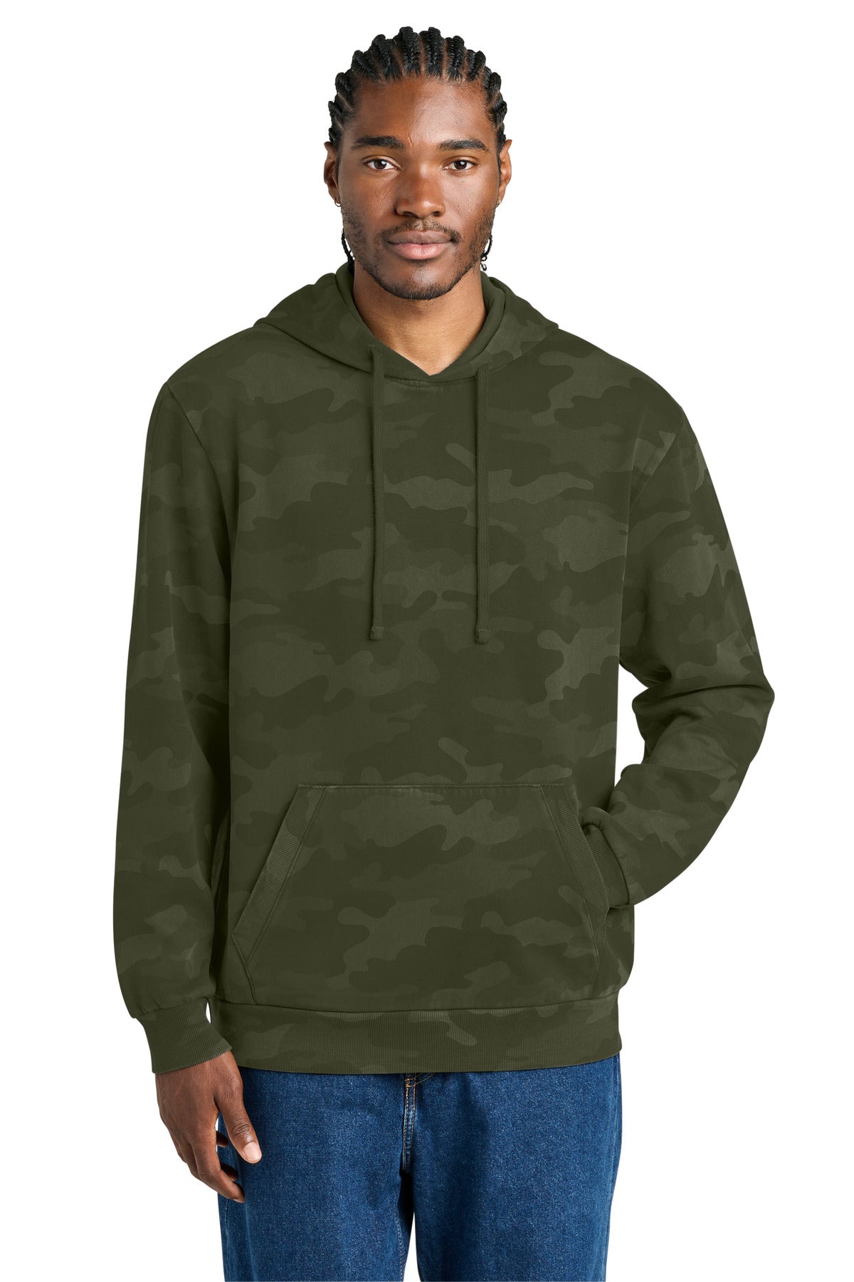 District Wash ™ Camo Fleece Hoodie DT2200C - District DT2200C