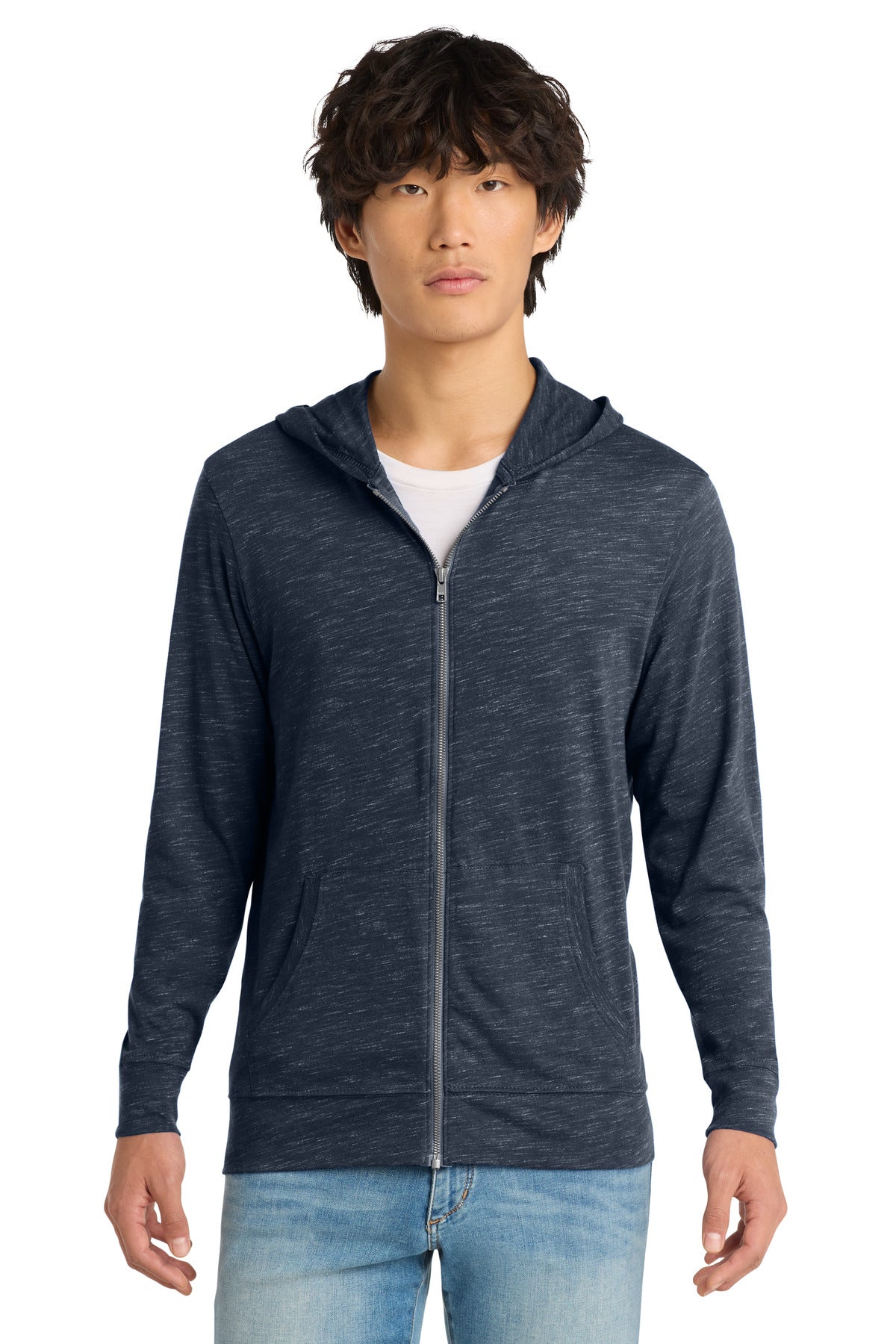 District DT565 Medal Full-Zip Hoodie | Wholesale Blank Fleece