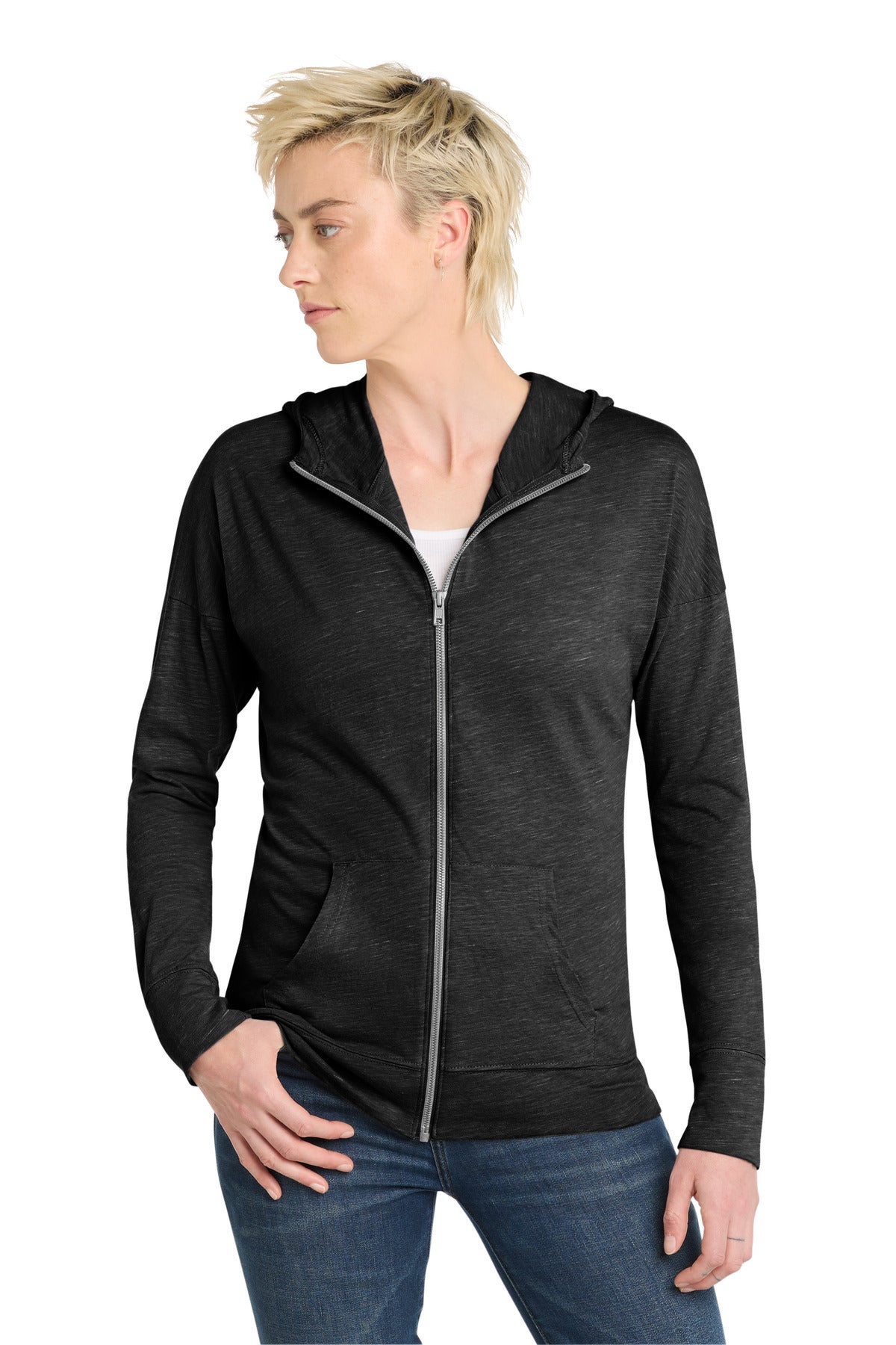 District DT665 Women's Medal Full-Zip Hoodie | Wholesale Blank Fleece