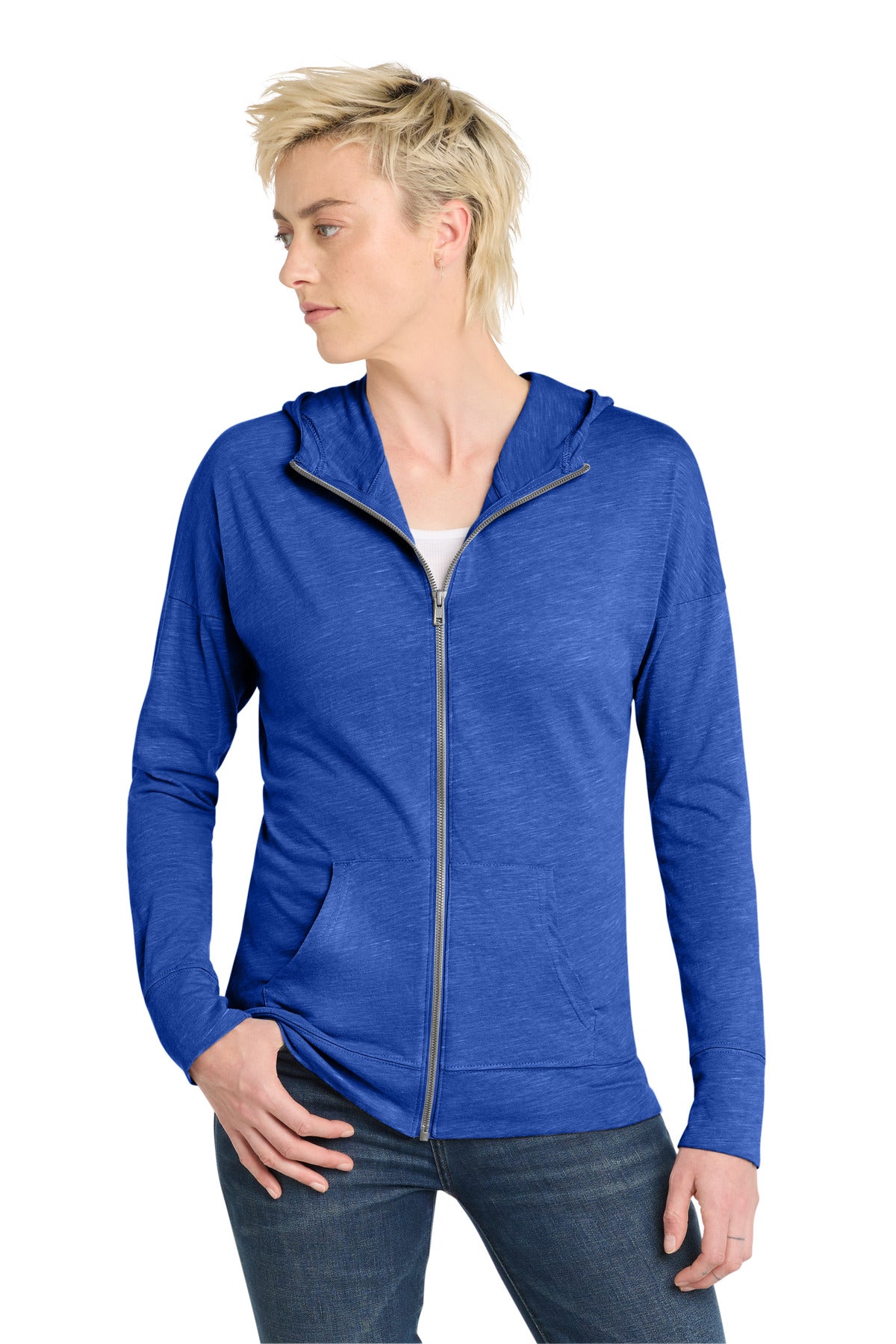 District DT665 Women's Medal Full-Zip Hoodie | Wholesale Blank Fleece