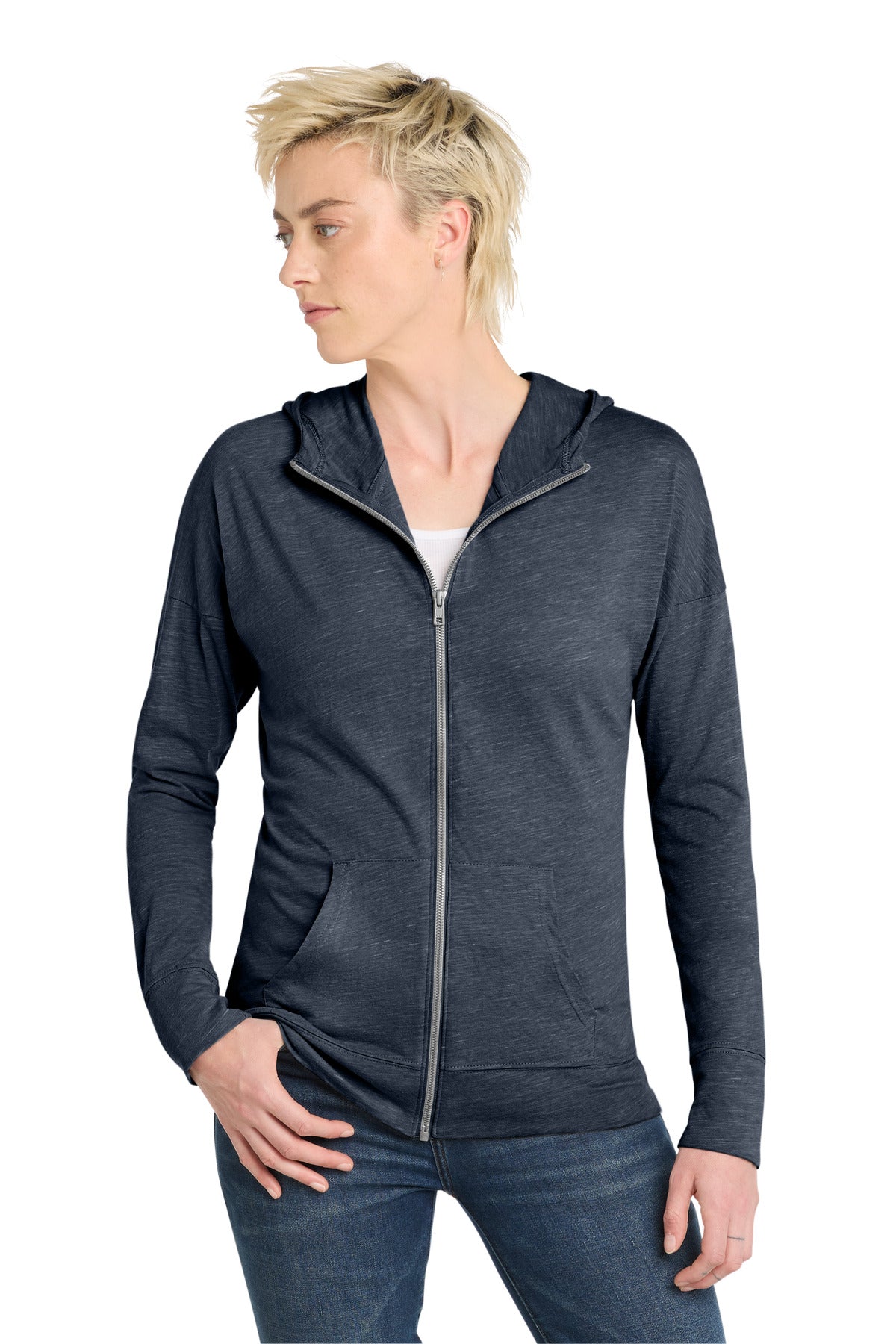 District DT665 Women's Medal Full-Zip Hoodie | Wholesale Blank Fleece