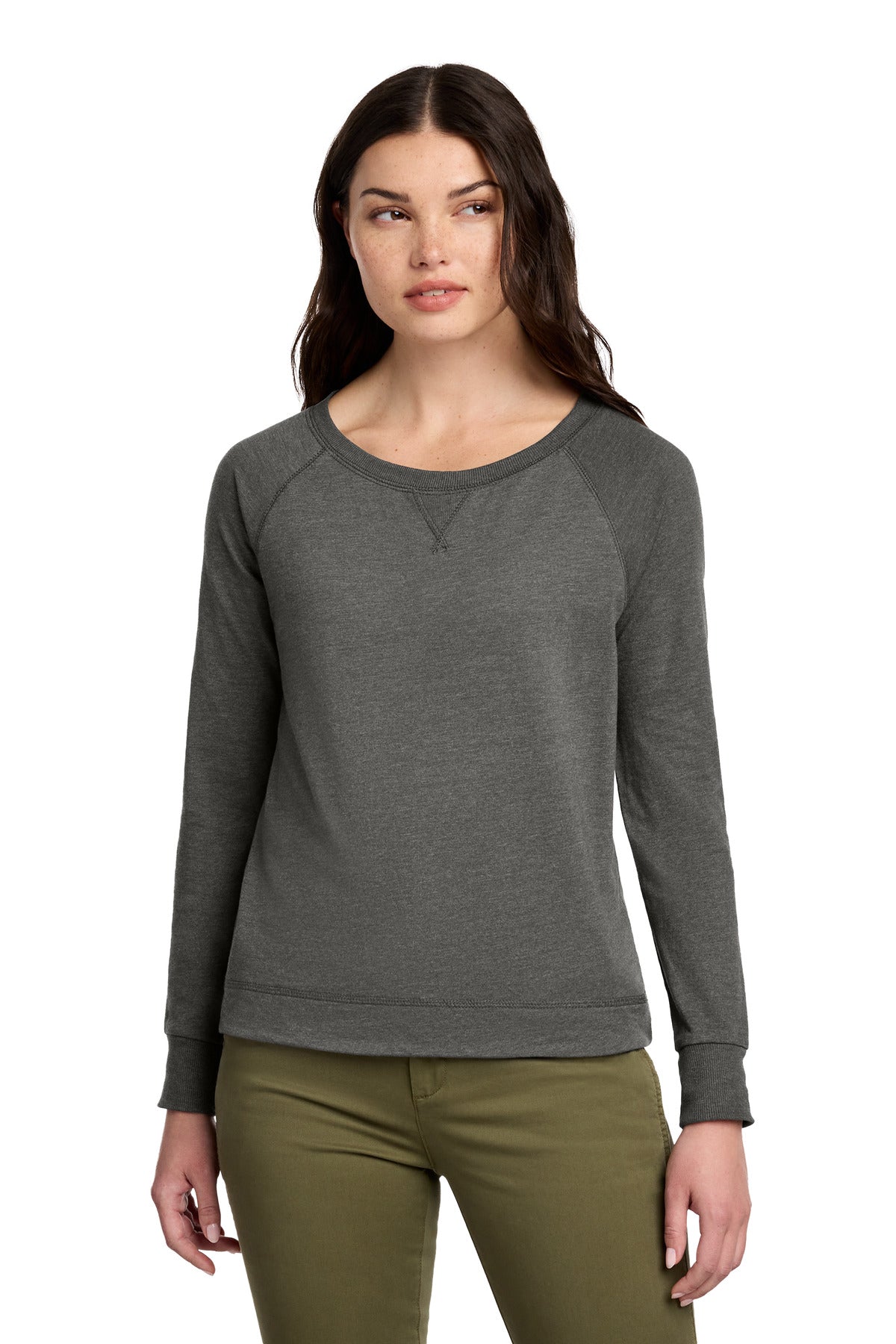 District ® Women's Featherweight French Terry ™ Long Sleeve Crewneck DT672 - District DT672