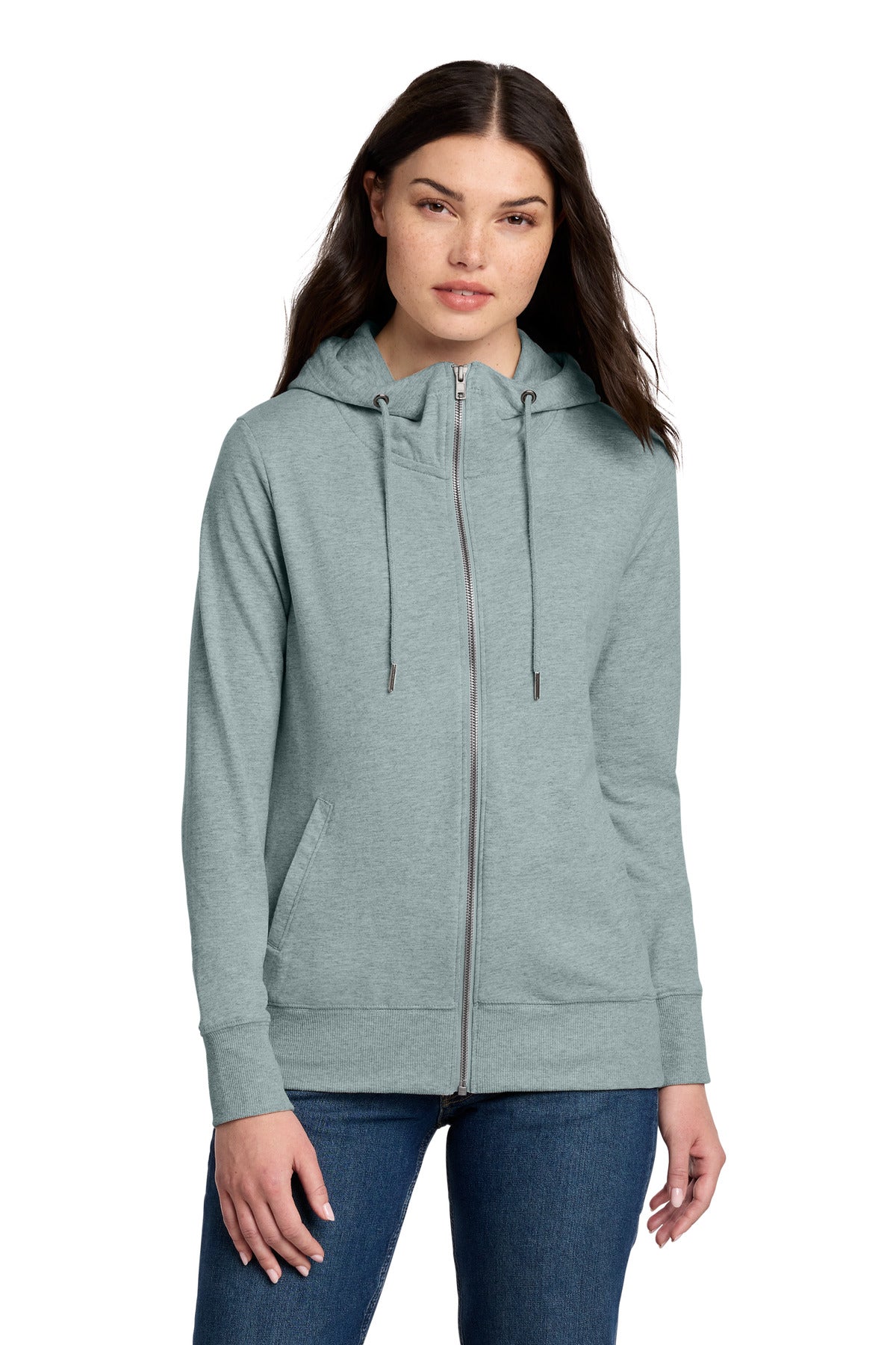 District ® Women's Featherweight French Terry ™ Full-Zip Hoodie DT673 - District DT673