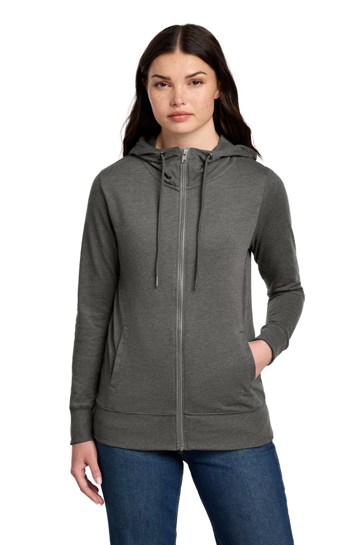 District ® Women's Featherweight French Terry ™ Full-Zip Hoodie DT673 - District DT673
