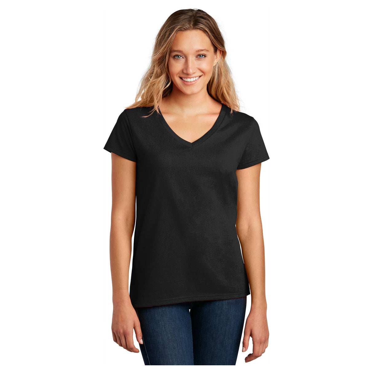 District ® Women’s Re-Tee® V-Neck DT8001 Women's District Black XS