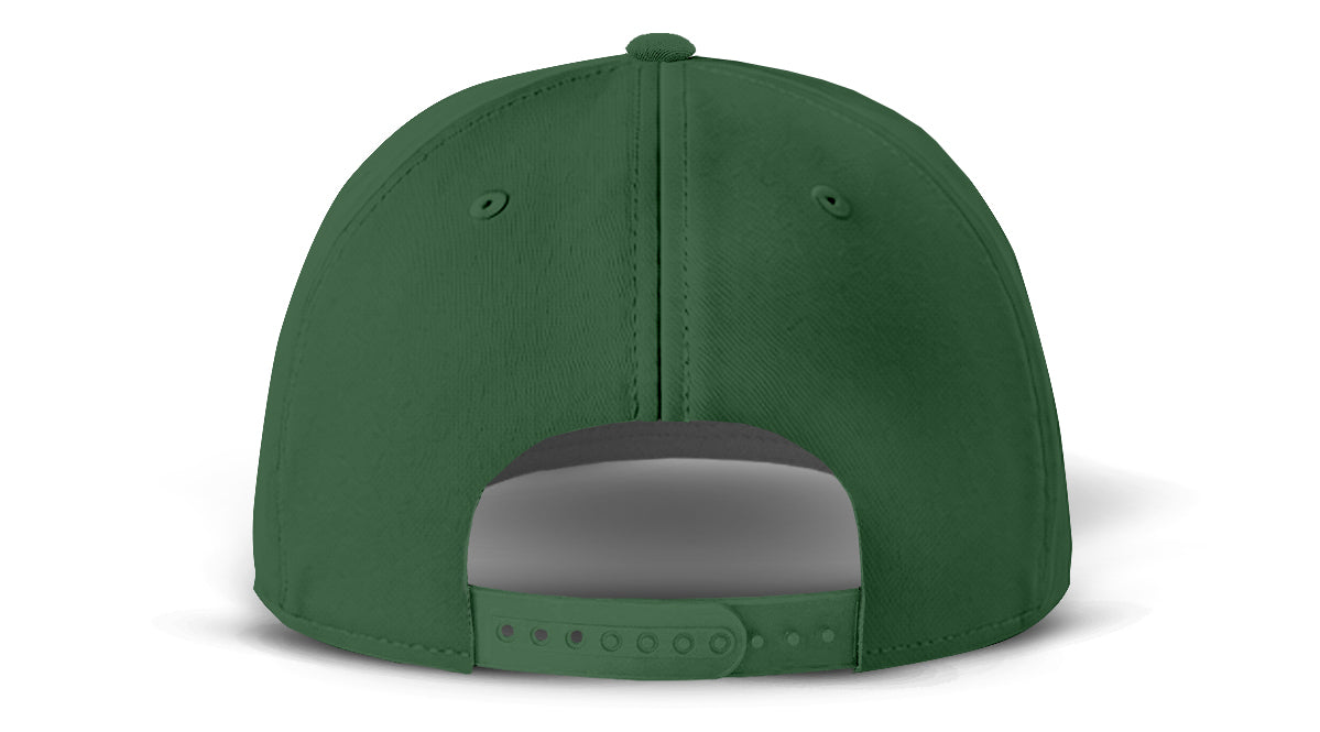 J7256 Clubhouse Performance Rope Cap - Dark Green with White Rope (Back)