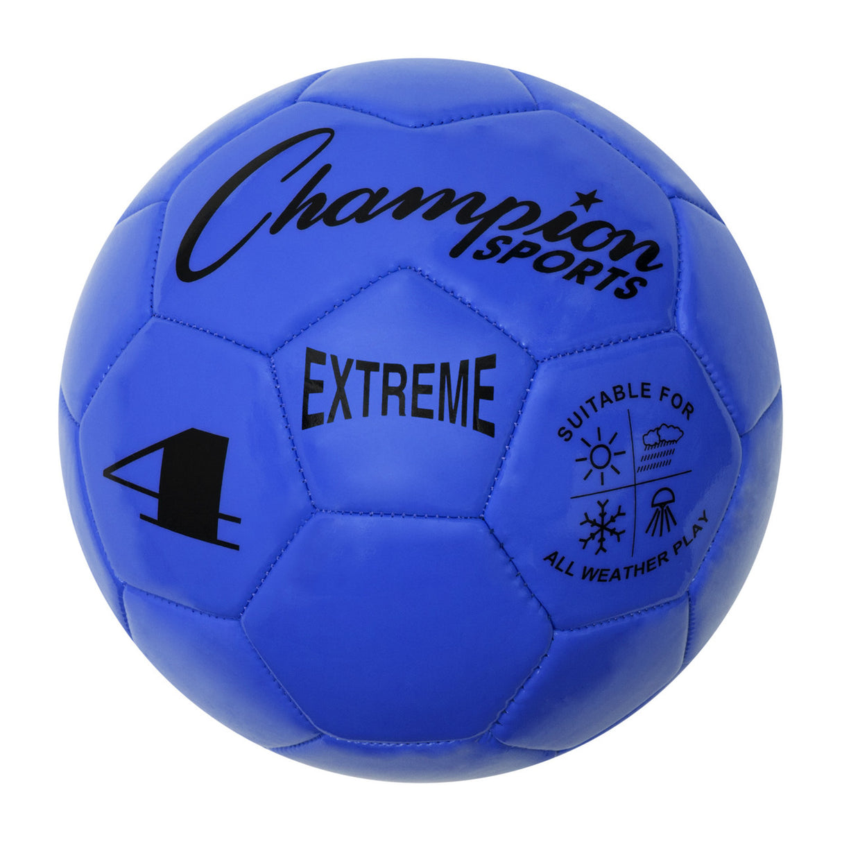 EXTREME SOCCER BALL, SIZE 4 BLACK
