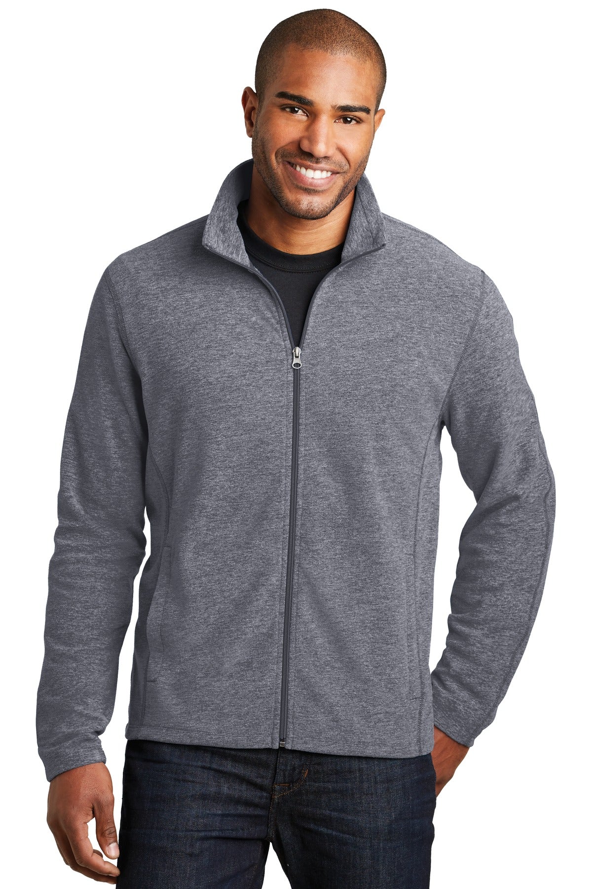 Port Authority F235 Heather Microfleece Full-Zip Jacket | Wholesale