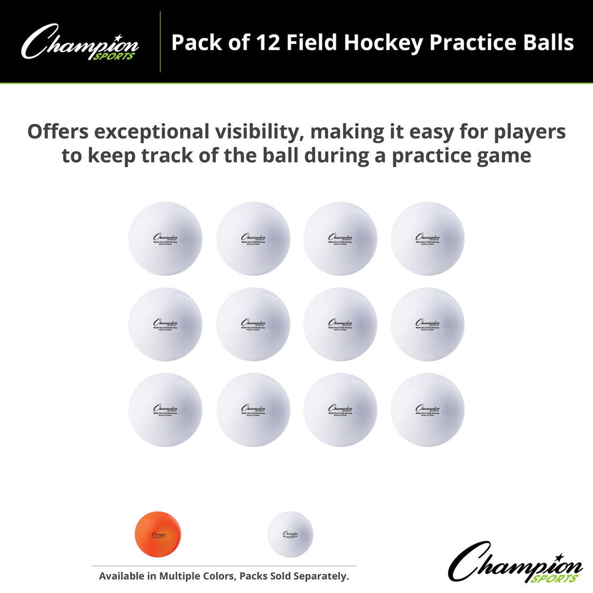FIELD HOCKEY PRACTICE BALLS ORANGE