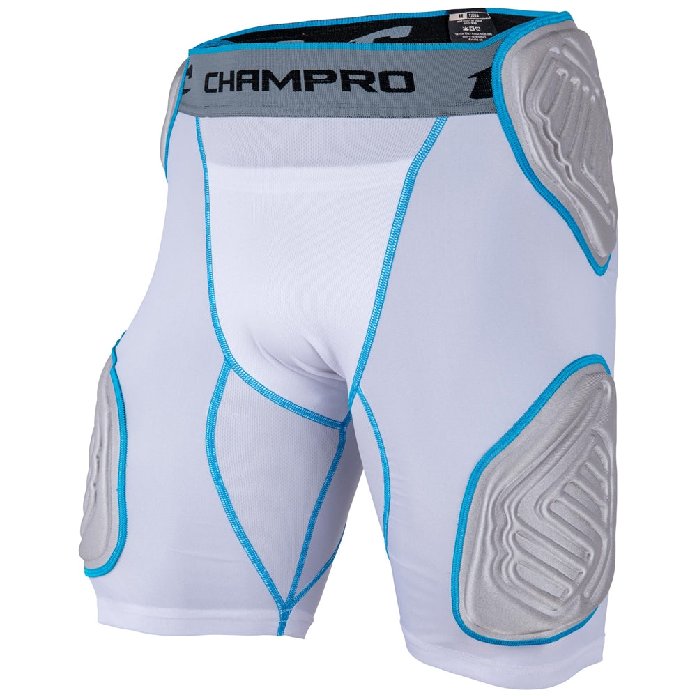 BULL RUSH 5-PAD FOOTBALL GIRDLE | Champro FPGU10 Accessories Champro Sports WHITE GREY INSET Youth S