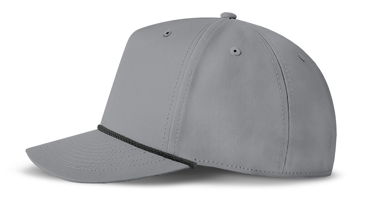 J7256 Clubhouse Performance Rope Cap - Gray with Black Rope (Side)