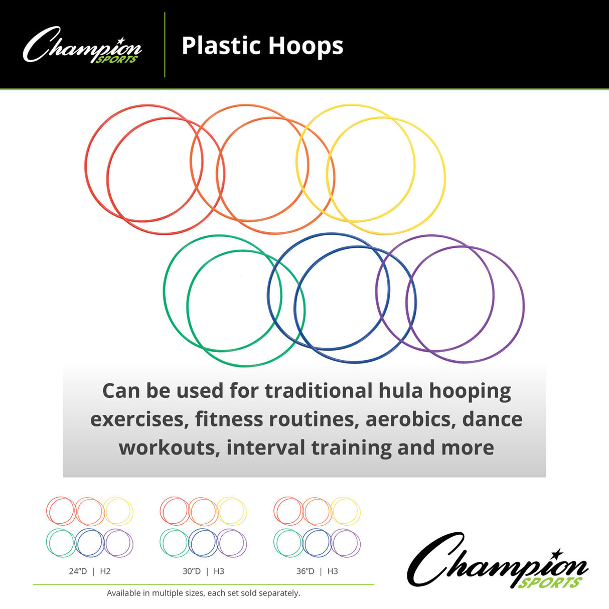 Champion Sports PLASTIC HOOPS 36" D