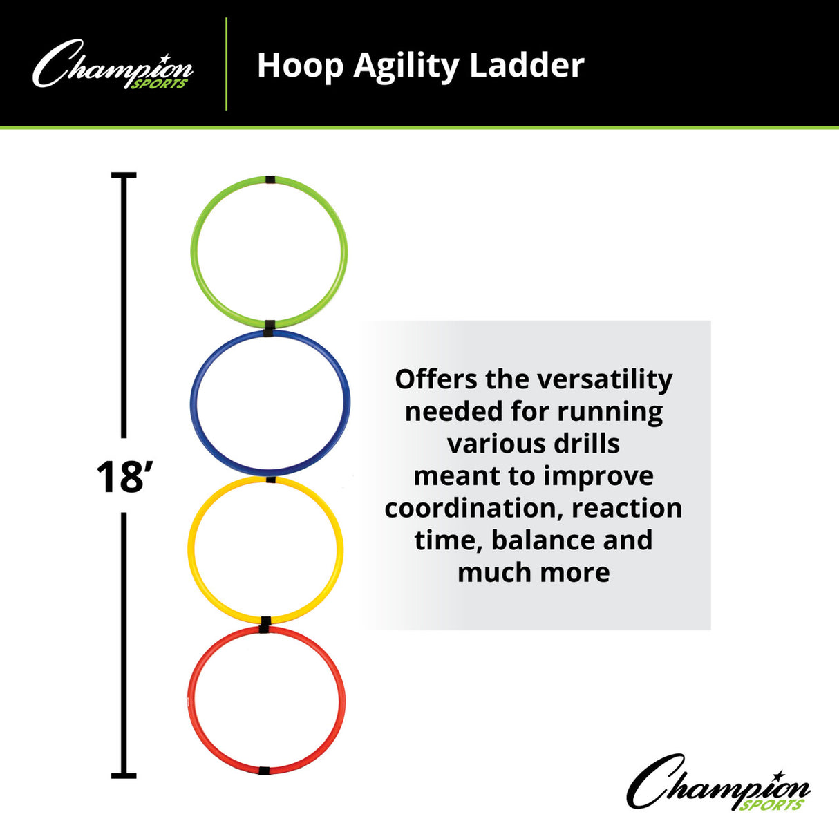 Champion Sports HOOP AGILITY LADDER