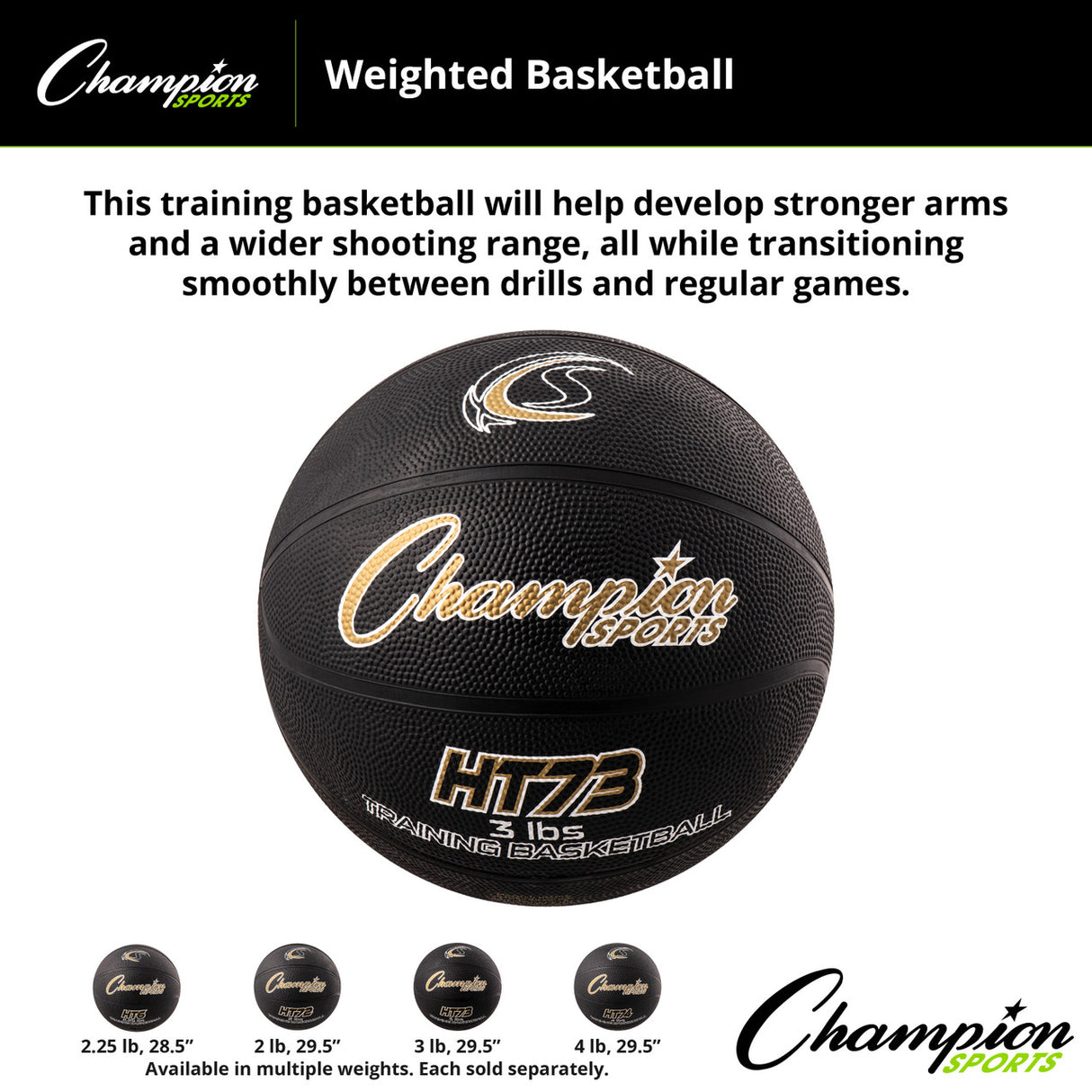 Champion Sports WEIGHTED BASKETBALL 2.25 LB, 28.5" WOMENS